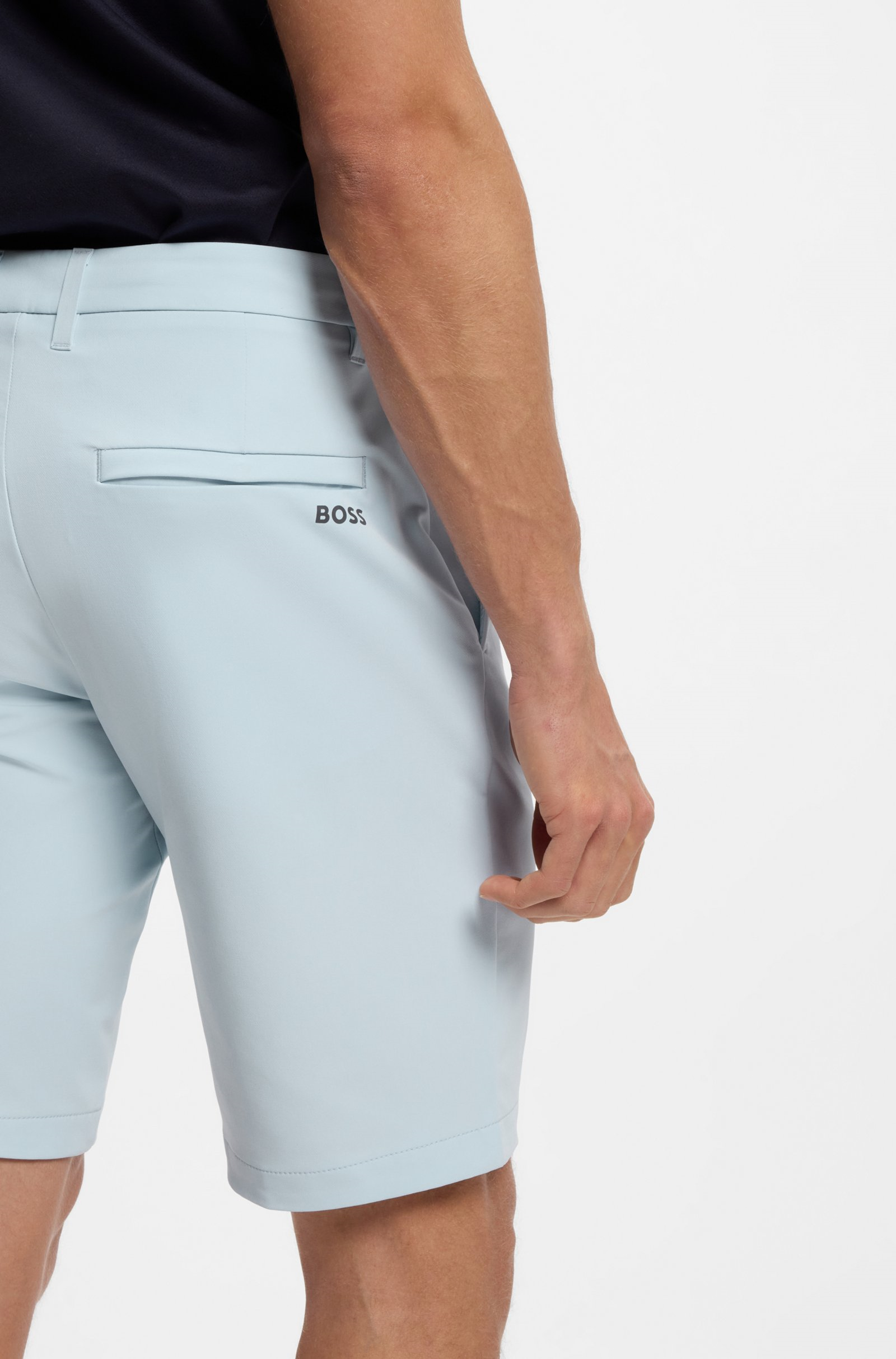 BOSS  BOSS Erkek Dar Kesim Su Geçirmez Esnek Kumaşlı Mavi Şort 50540337-460