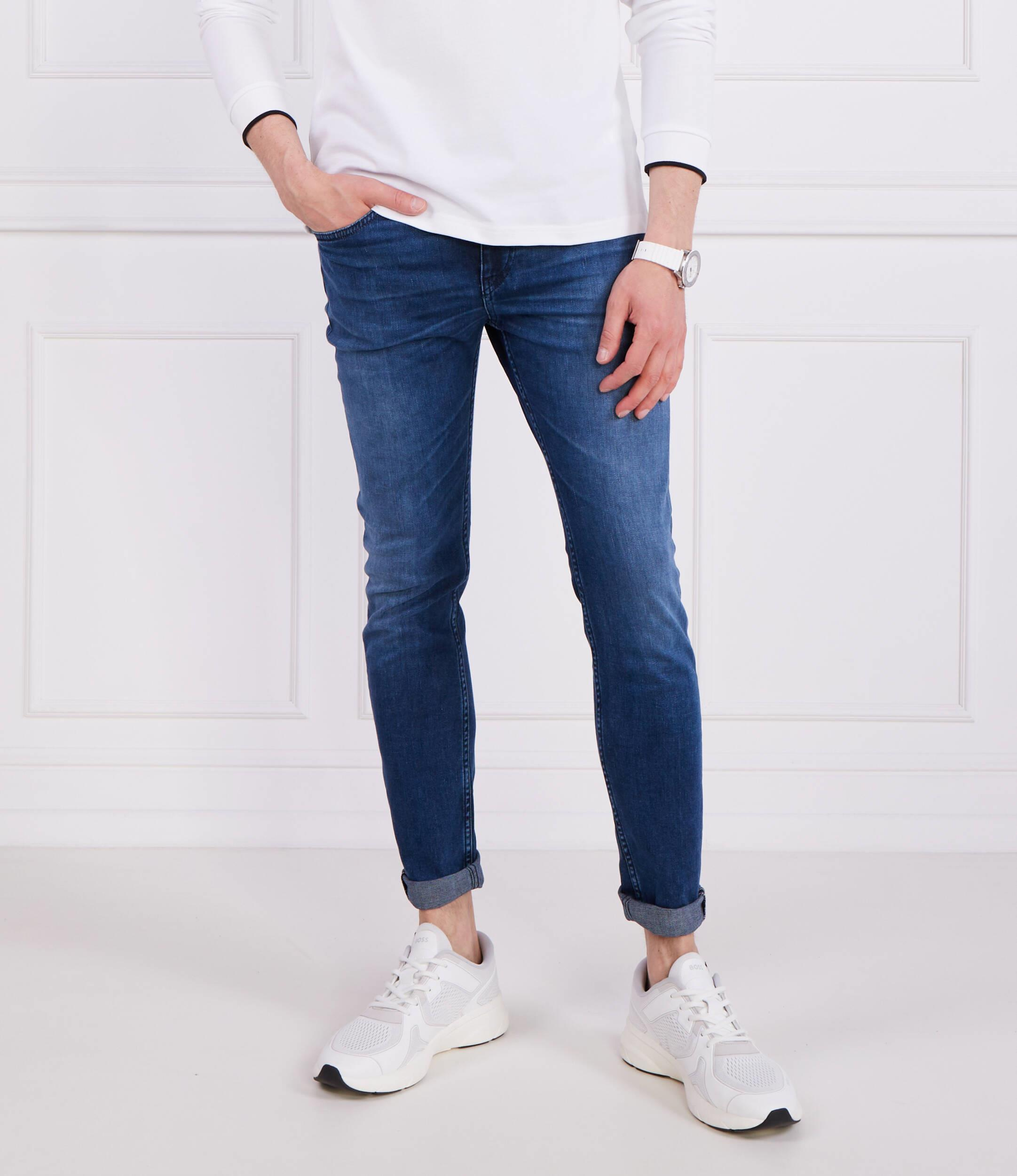 BOSS BOSS Erkek Denim Kumaş  Normal Bel Düz Model Lacivert Jeans 50496202-416