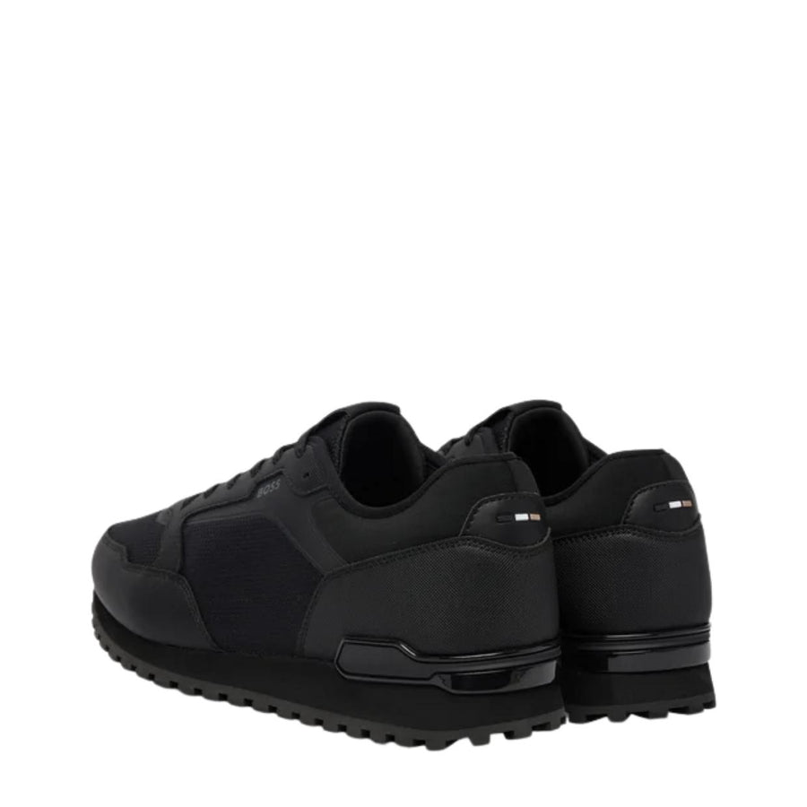 BOSS  BOSS Erkek Deri Rahat Yumuşak Taban Yuvarlak Burun Fileli Siyah Sneaker 50563822-005