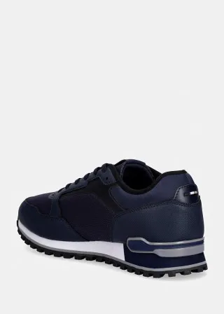 BOSS  BOSS Erkek Deri Rahat Yumuşak Taban Yuvarlak Burun Fileli Lacivert Sneaker 50563822-401