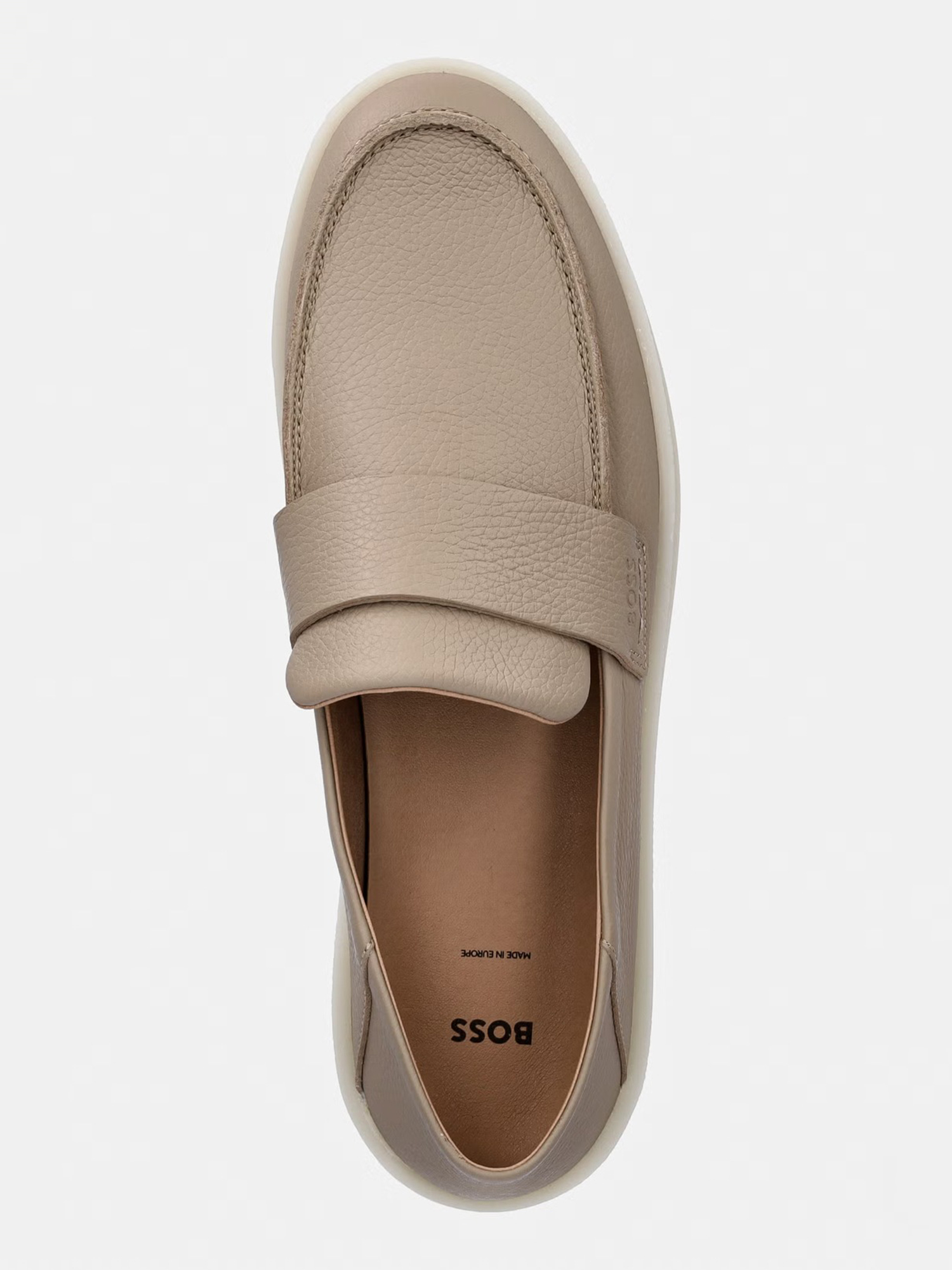 BOSS  BOSS Erkek Deri Rahat Yumuşak Taban Klasik Kesim Bej Loafer Ayakkabı 50563163-260