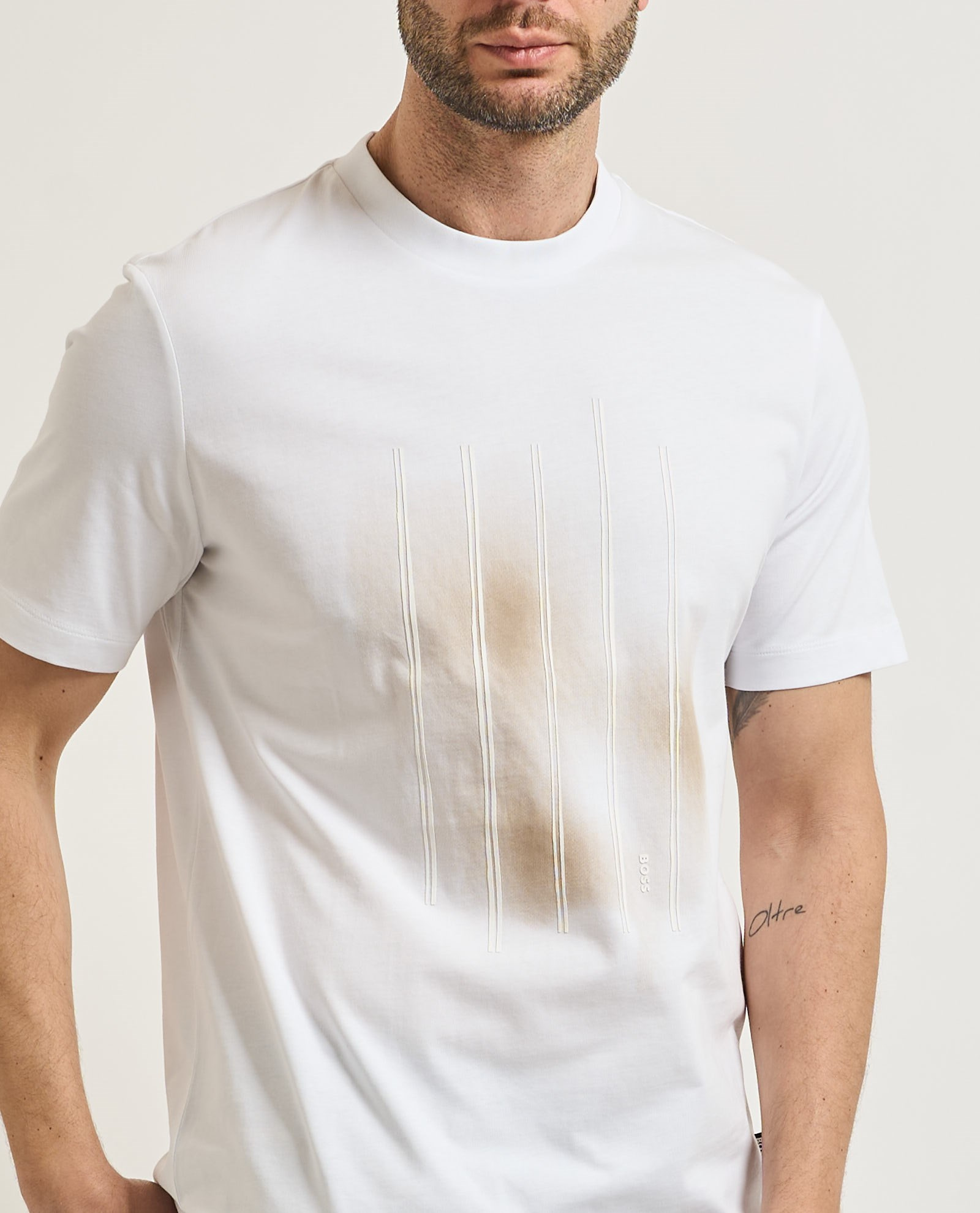 BOSS  BOSS Erkek Desenli Bisiklet Yaka Kısa Kol 101 T-Shirt 50559754-101