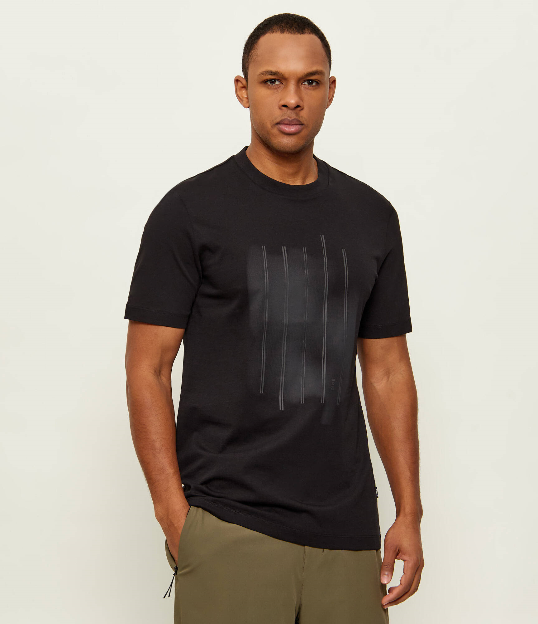 BOSS  BOSS Erkek Desenli Bisiklet Yaka Kısa Kol 001 T-Shirt 50559754-001