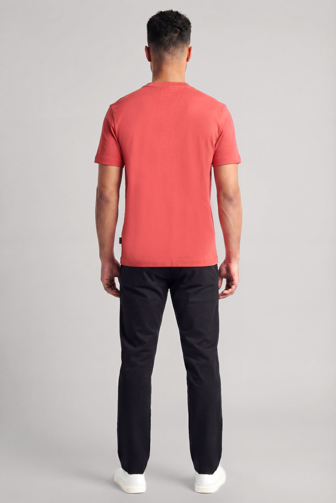 BOSS  BOSS Erkek Desenli Bisiklet Yaka Kısa Kol Kırmızı T-Shirt 50559754-615