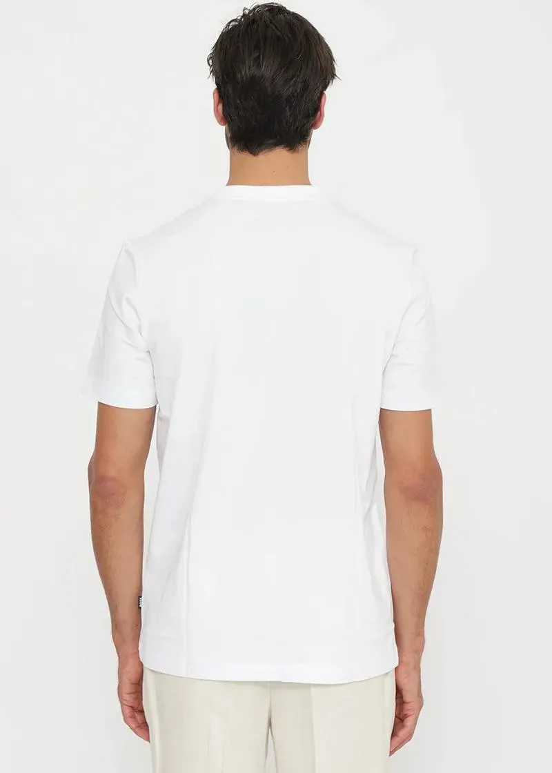 BOSS  BOSS Erkek Desenli Bisiklet Yaka Kısa Kol Beyaz T-Shirt 50559754-100