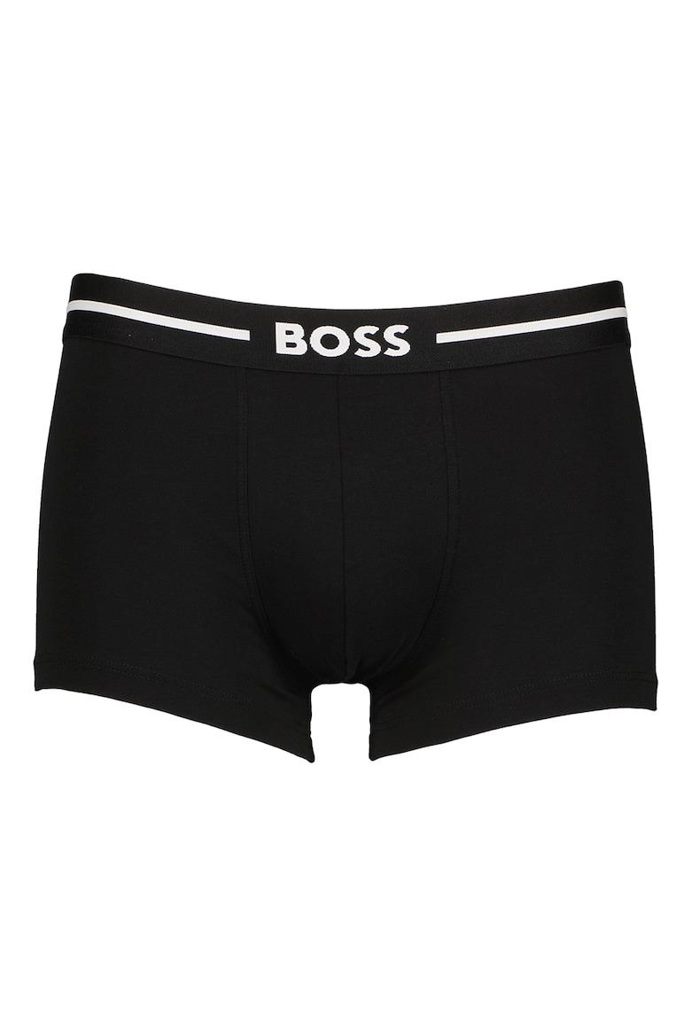 BOSS BOSS Erkek Desenli Marka Logolu Beli Lastikli Siyah Boxer 50510687-001