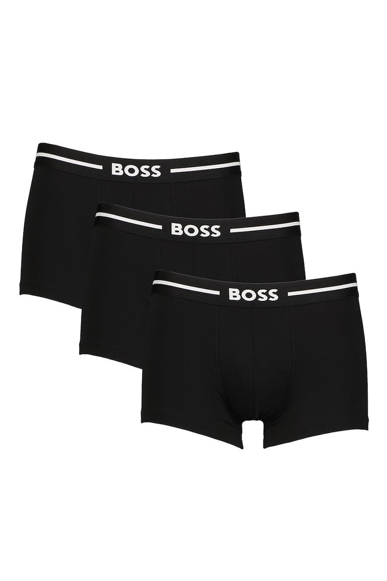 BOSS BOSS Erkek Desenli Marka Logolu Beli Lastikli Siyah Boxer 50510687-001