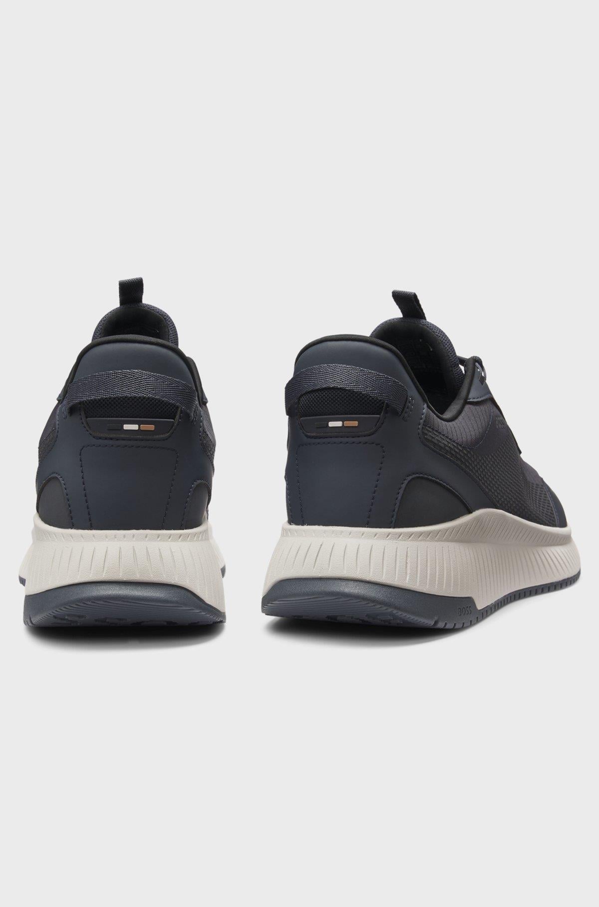 BOSS  BOSS Erkek Dokulu Kumaş Detaylı Rahat Tabanlı Lacivert Sneaker 50557862-401