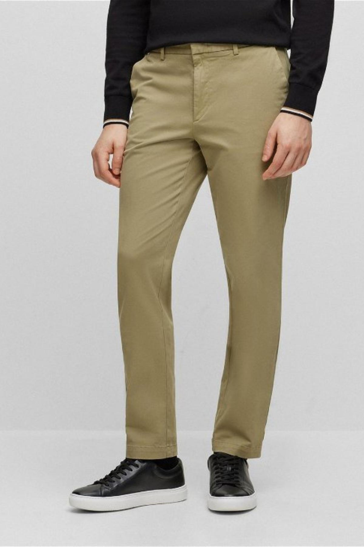 BOSS BOSS Erkek Dokuma Kumaş  Normal Bel  Düz Model Yeşil Pantolon 50487966-336