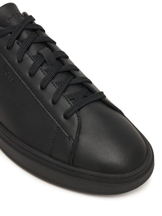 BOSS  BOSS Erkek Düşük Bilekli Düz ve Rahat Tabanlı Logo İşlemeli Siyah Sneaker 50557872-005
