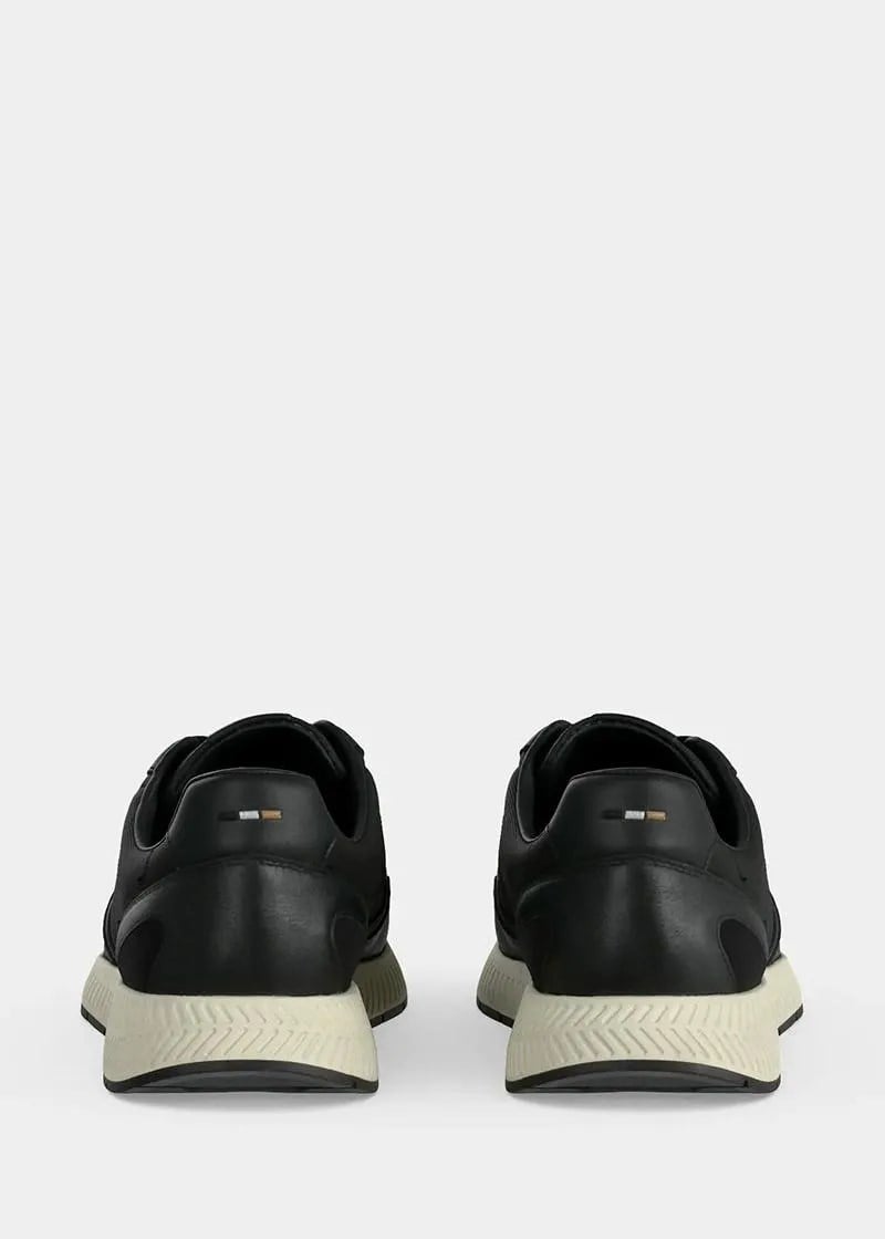 BOSS  BOSS Erkek Düşük Bilekli Ortopedik Tabanlı Logo İmzalı Siyah Sneaker 50568757-001