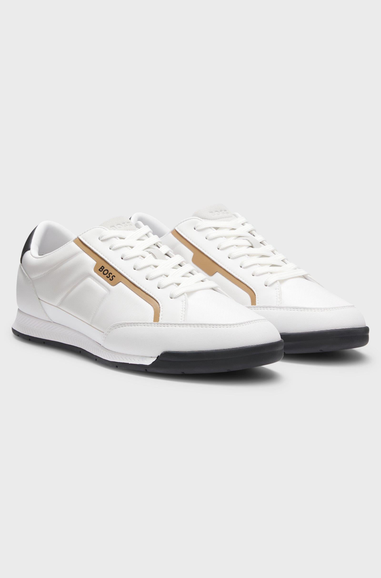 BOSS  BOSS Erkek Düz Taban Deri Rahat Yuvarlak Burun Bağlamalı Beyaz Sneaker 50552879-122