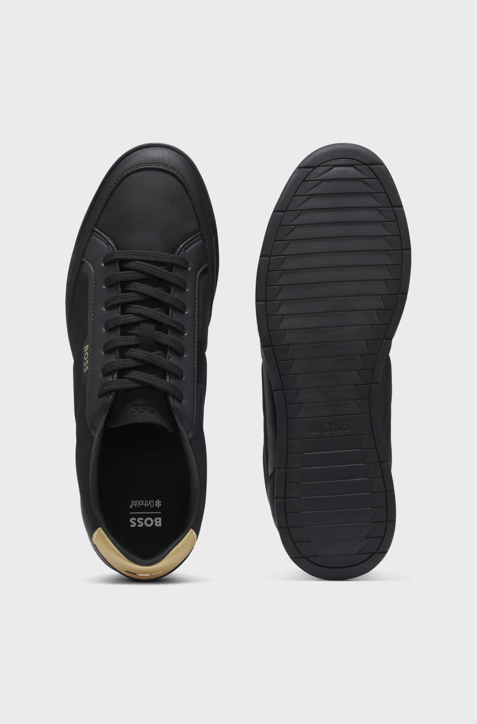 BOSS  BOSS Erkek Düz Taban Deri Rahat Yuvarlak Burun Bağlamalı Siyah Sneaker 50552879-007