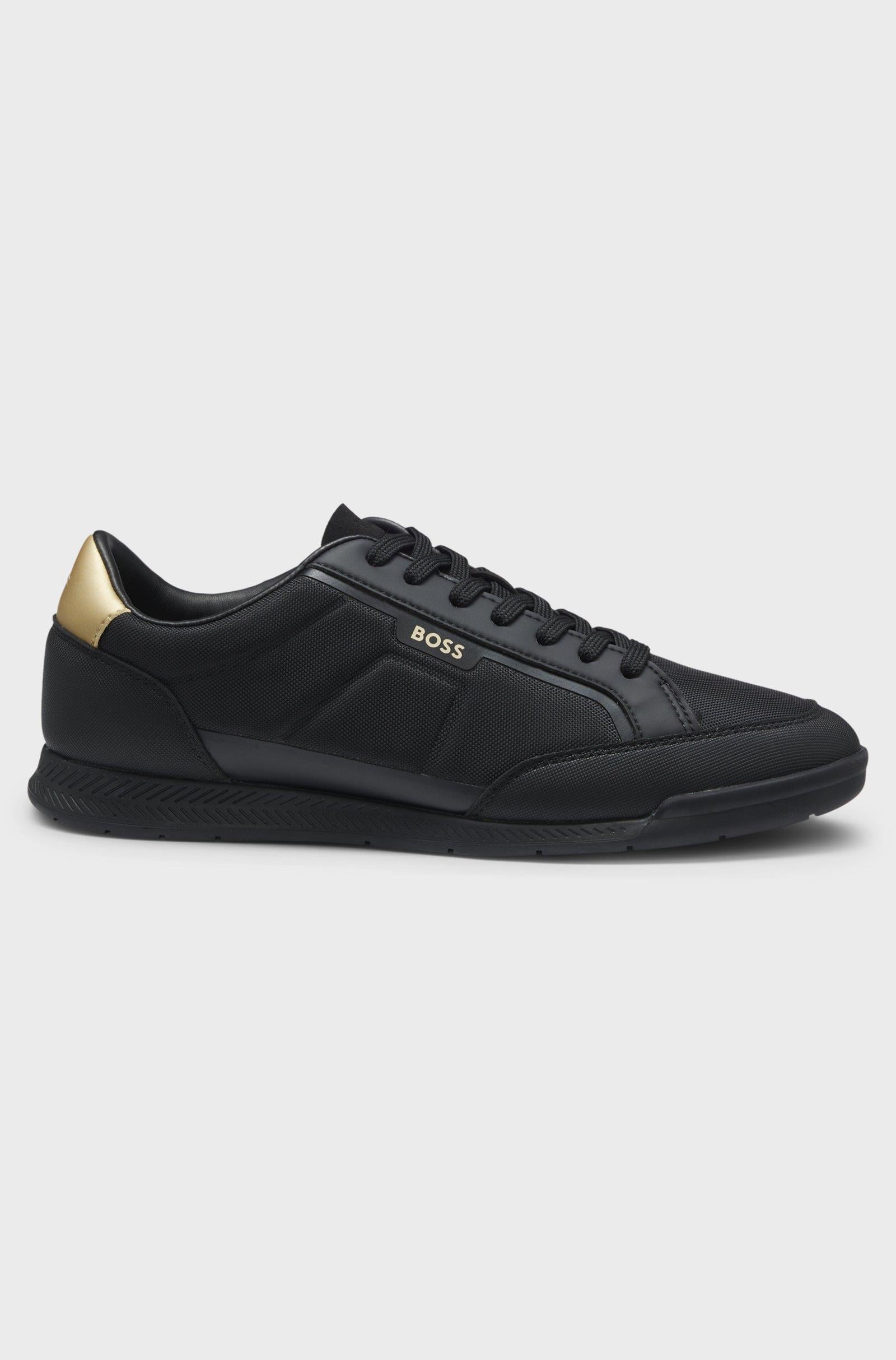 BOSS  BOSS Erkek Düz Taban Deri Rahat Yuvarlak Burun Bağlamalı Siyah Sneaker 50552879-007