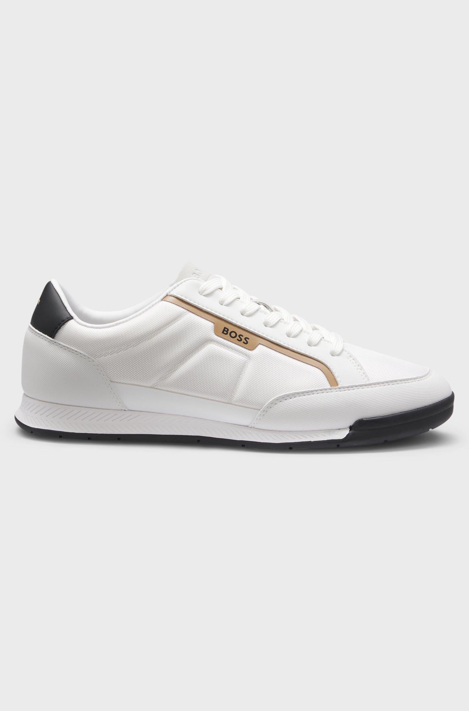BOSS  BOSS Erkek Düz Taban Deri Rahat Yuvarlak Burun Bağlamalı Beyaz Sneaker 50552879-122