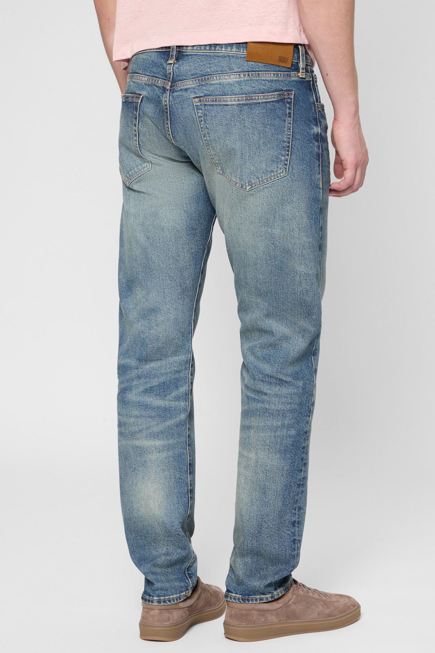 BOSS BOSS Erkek Eskitme Desenli Slim Fit Düz Paça Mavi Jeans 50549119-422