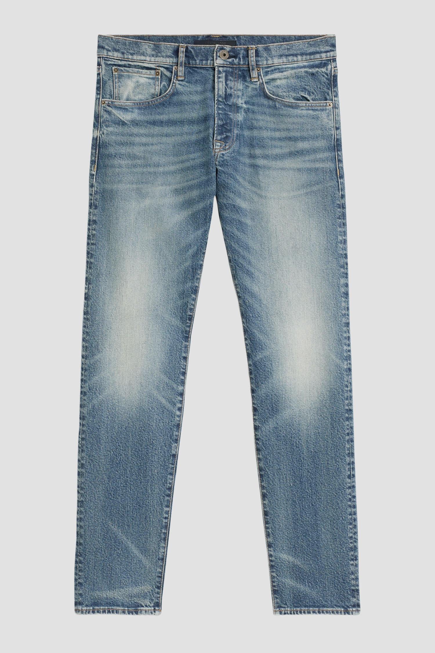 BOSS BOSS Erkek Eskitme Desenli Slim Fit Düz Paça Mavi Jeans 50549119-422