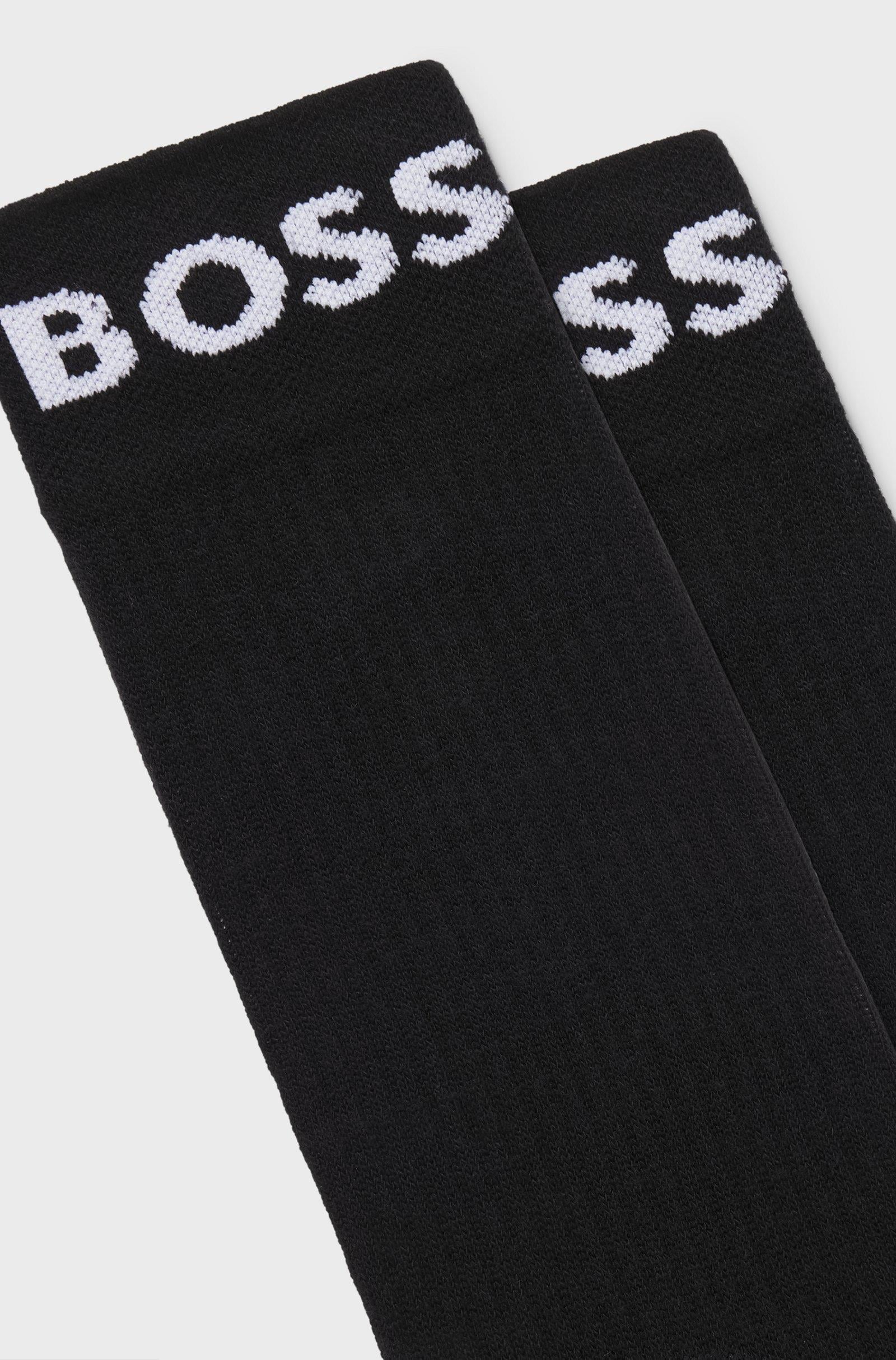 BOSS  BOSS Erkek Esnek Pamuklu Logo İmzalı 2'li Siyah Çorap 50469747-001