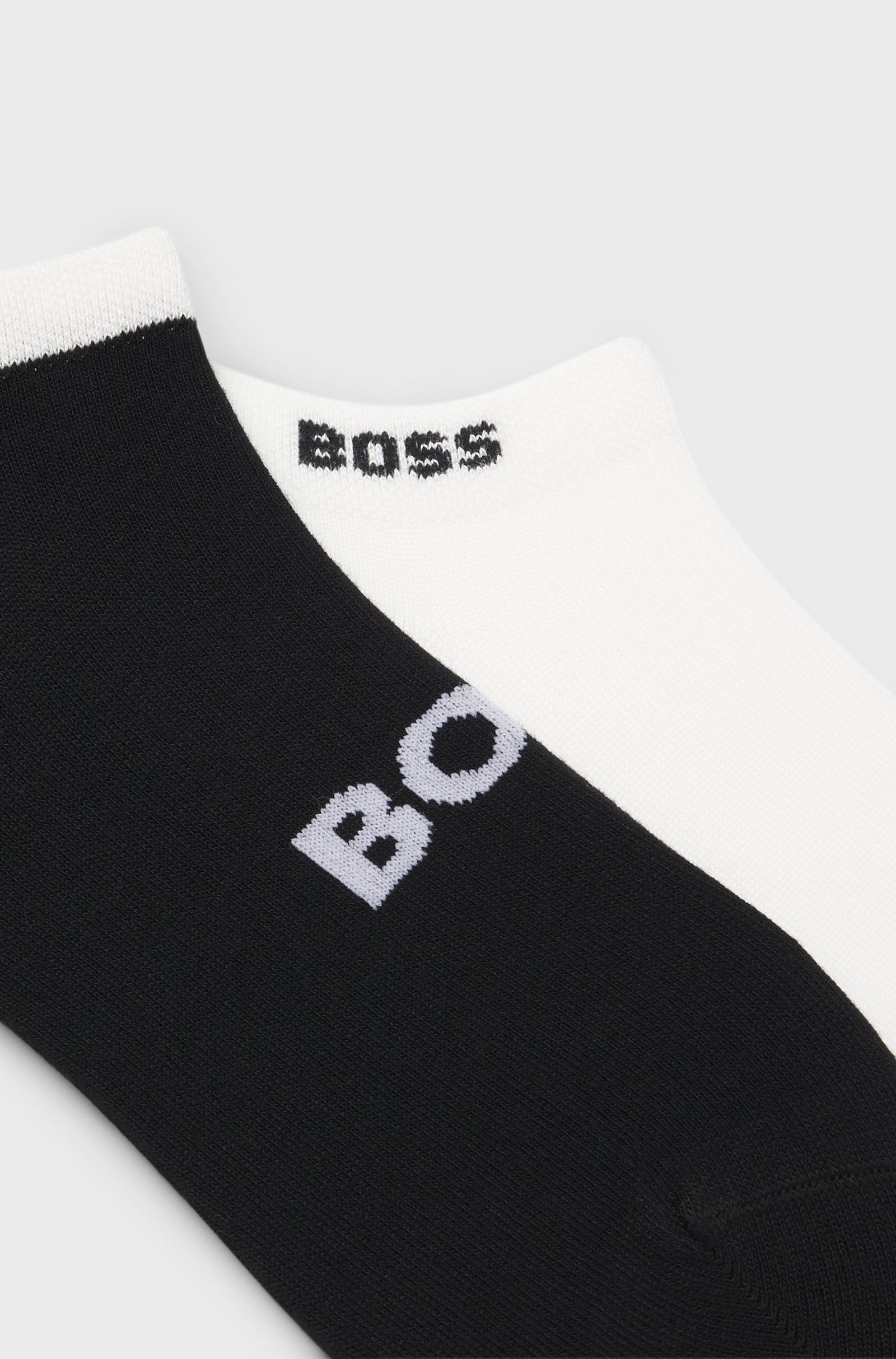BOSS  BOSS Erkek İkili Paket Yumuşak Bambu İçerikli Düşük Bilekli Siyah-Beyaz Çorap 50564711-960
