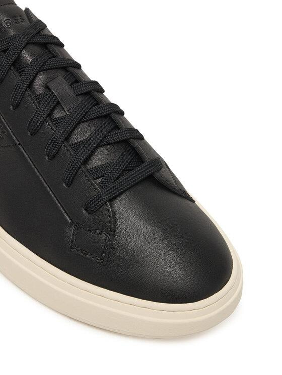 BOSS  BOSS Erkek Kabartma Logolu Düşük Bilekli Deri Siyah Sneaker 50557866-001