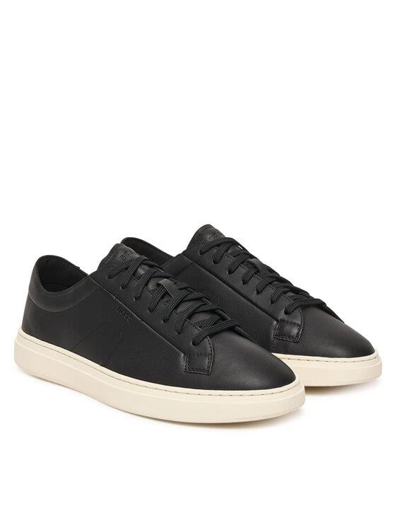 BOSS  BOSS Erkek Kabartma Logolu Düşük Bilekli Deri Siyah Sneaker 50557866-001