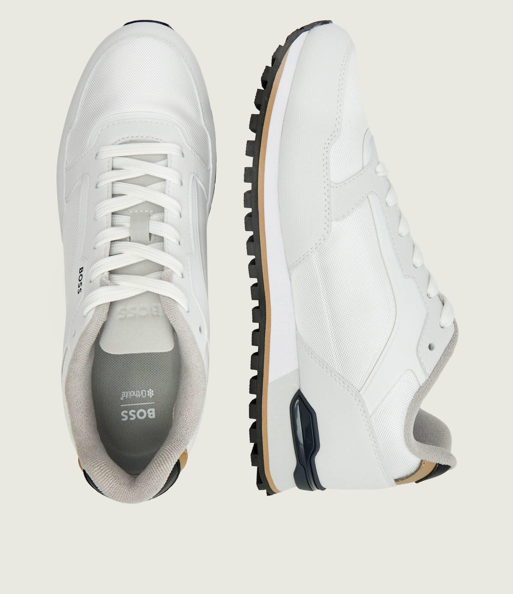 BOSS  BOSS Erkek Kalın Topuk Deri Bağcıklı Rahat Taban Beyaz Sneaker 50552914-122