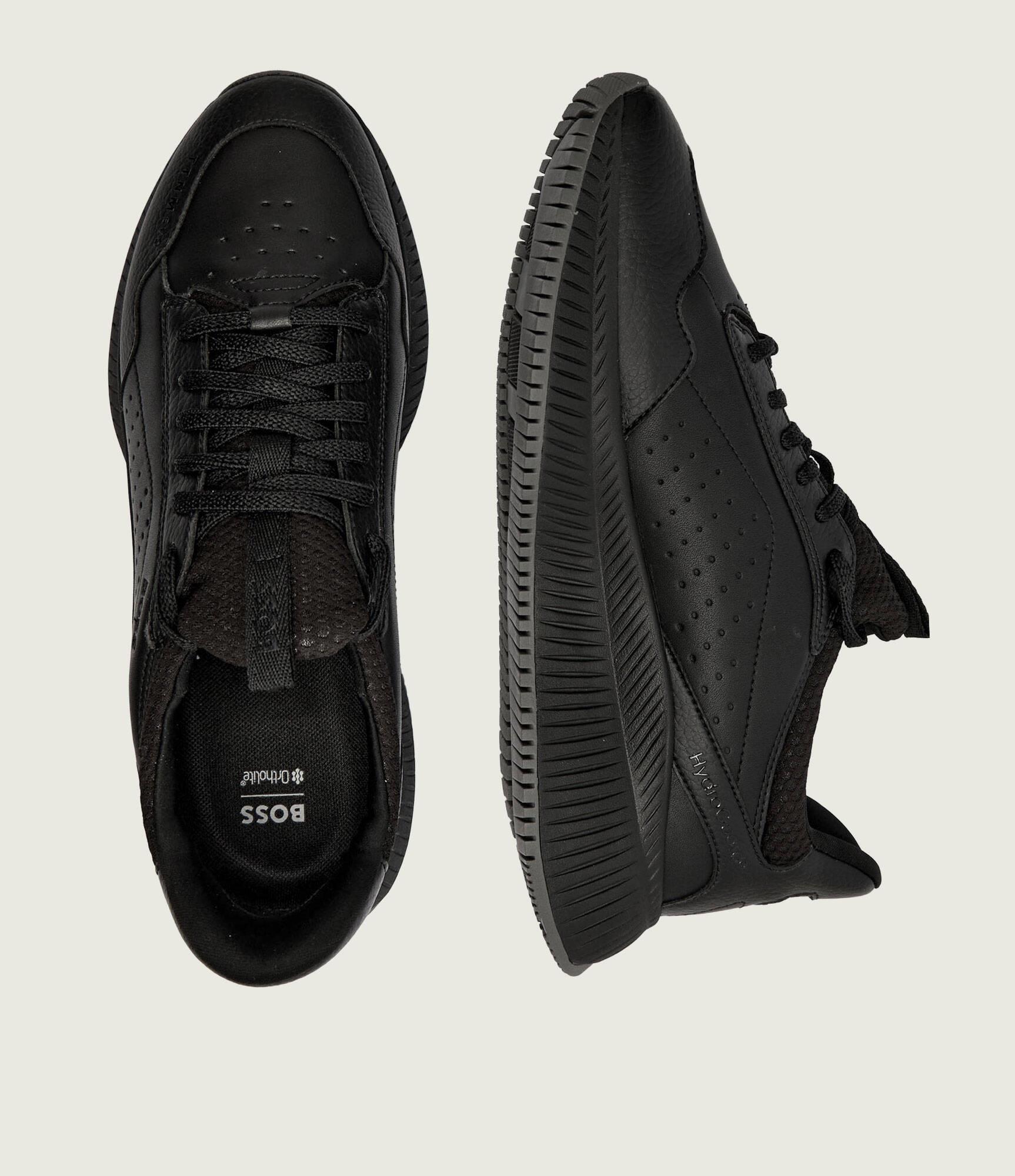 BOSS  BOSS Erkek Kalın Topuk Deri Bağcıklı Rahat Taban Siyah Sneaker 50553207-005