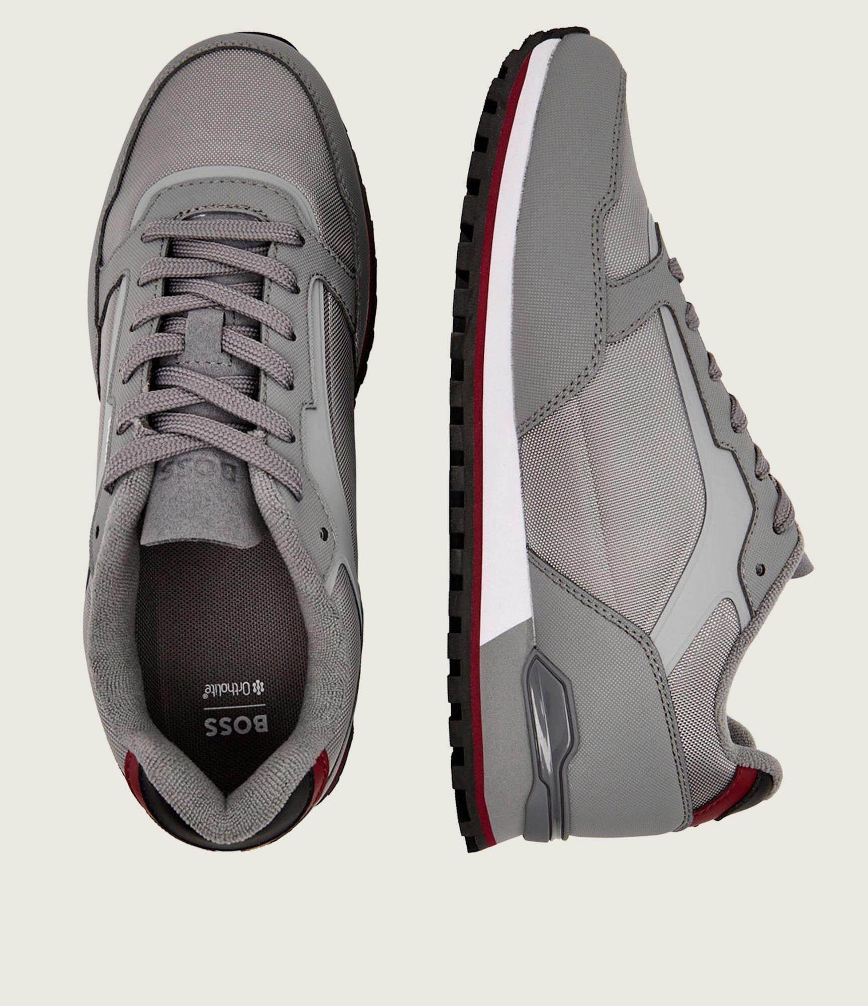 BOSS  BOSS Erkek Kalın Topuk Deri Bağcıklı Rahat Taban Gri Sneaker 50552914-036