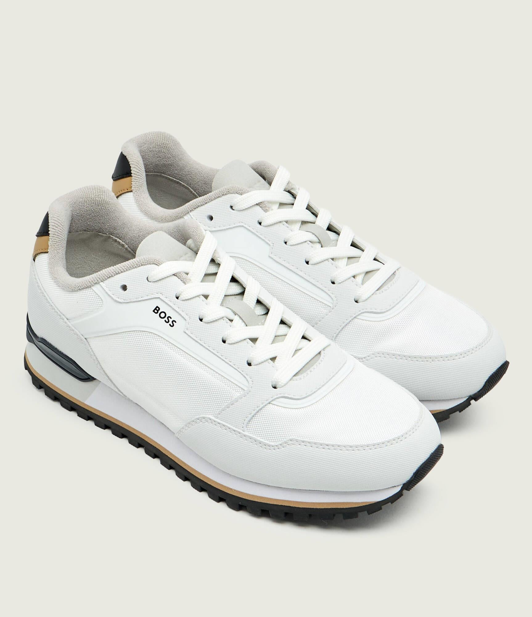 BOSS  BOSS Erkek Kalın Topuk Deri Bağcıklı Rahat Taban Beyaz Sneaker 50552914-122