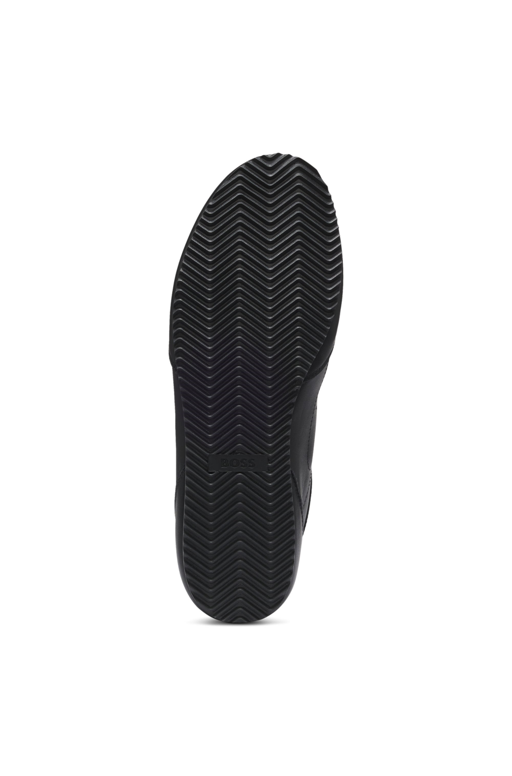 BOSS  BOSS Erkek Karbon Fiber Detaylı Rahat Tabanlı Hakiki Deri Siyah Sneaker 50570018-003