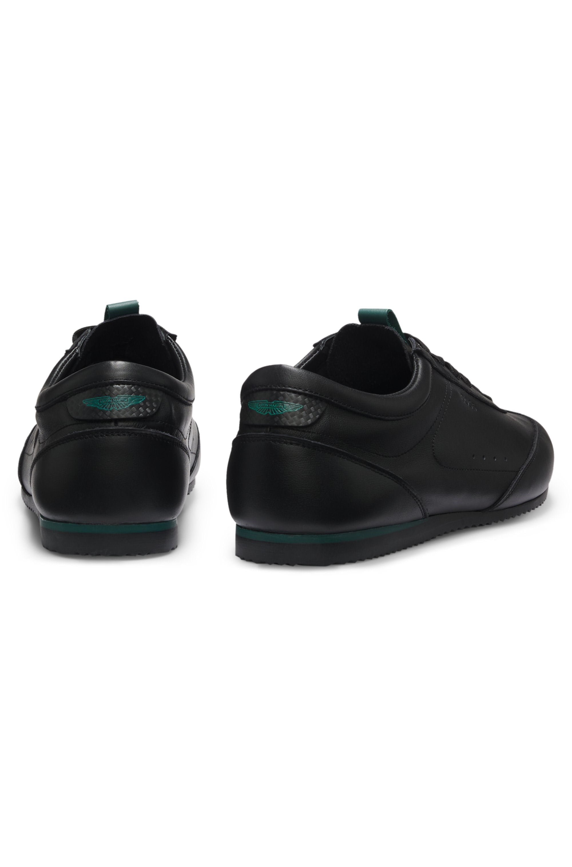 BOSS  BOSS Erkek Karbon Fiber Detaylı Rahat Tabanlı Hakiki Deri Siyah Sneaker 50570018-003