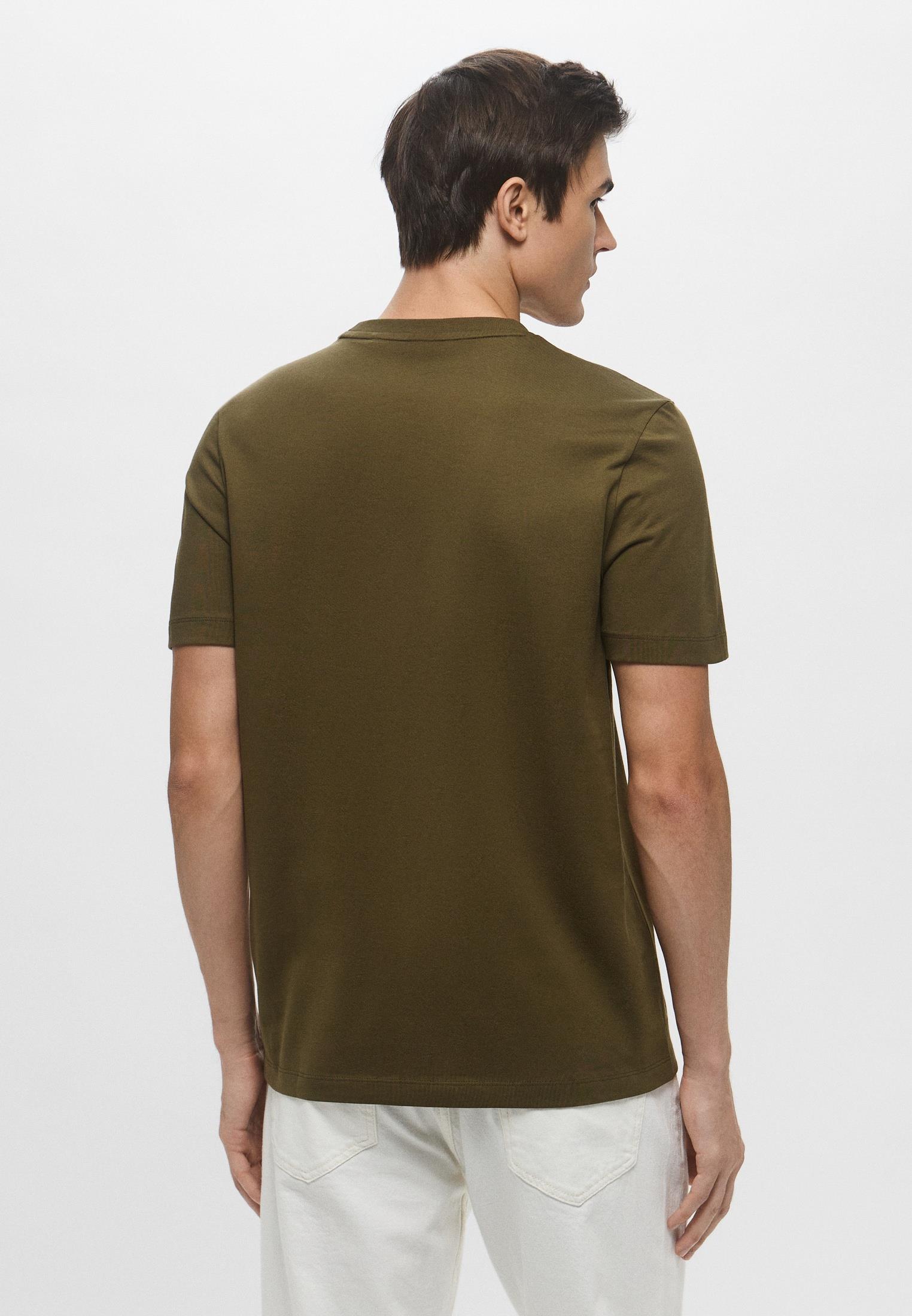 BOSS BOSS Erkek Kısa Kol Bisiklet Yaka Çiçek Desenli Pamuklu Yeşil T-Shirt 50536763-303