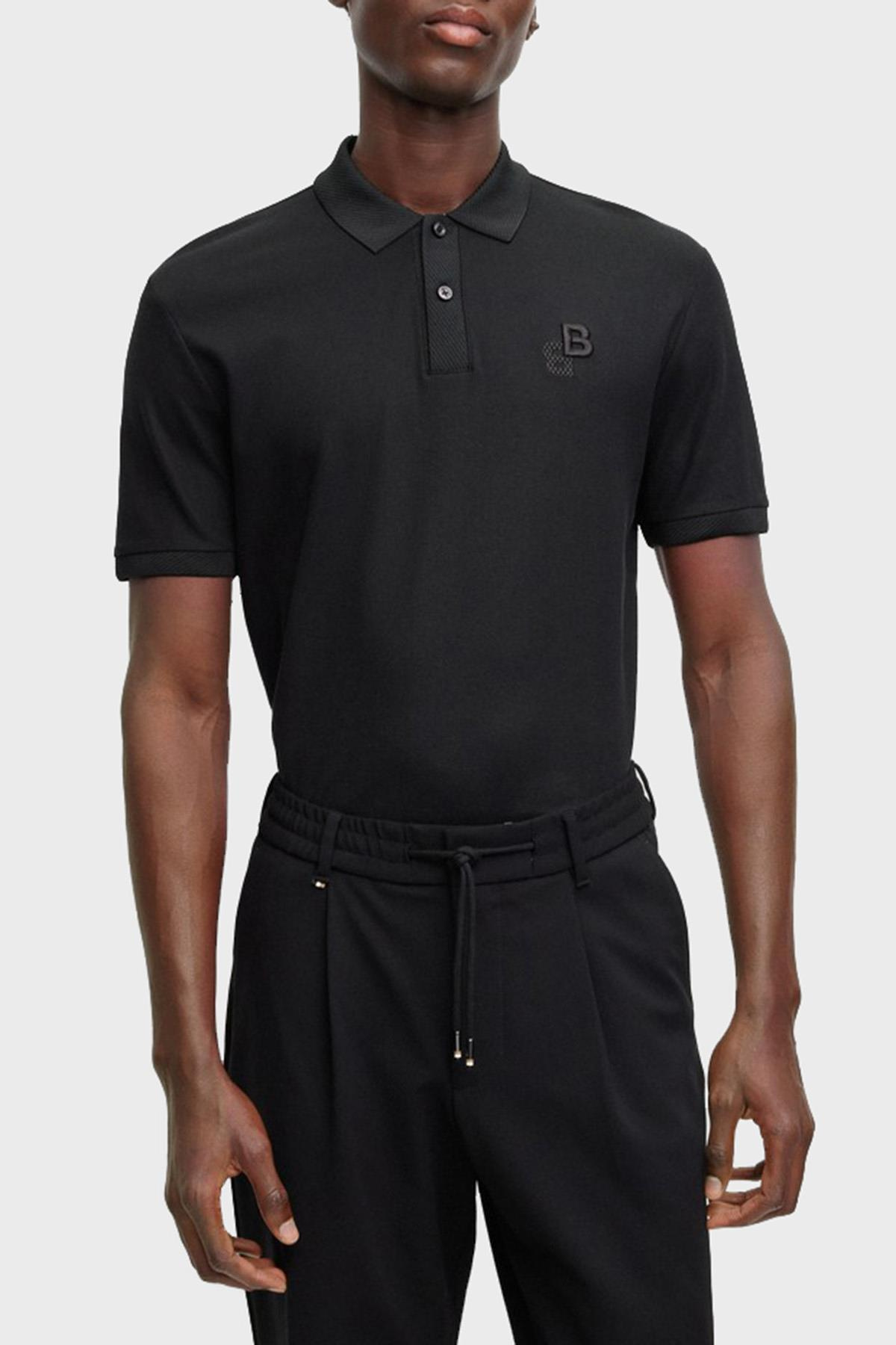 BOSS BOSS Erkek Kısa Kol Gömlek Yaka Standart Boy Günlük Siyah Polo Yaka T-Shirt 50494953-001