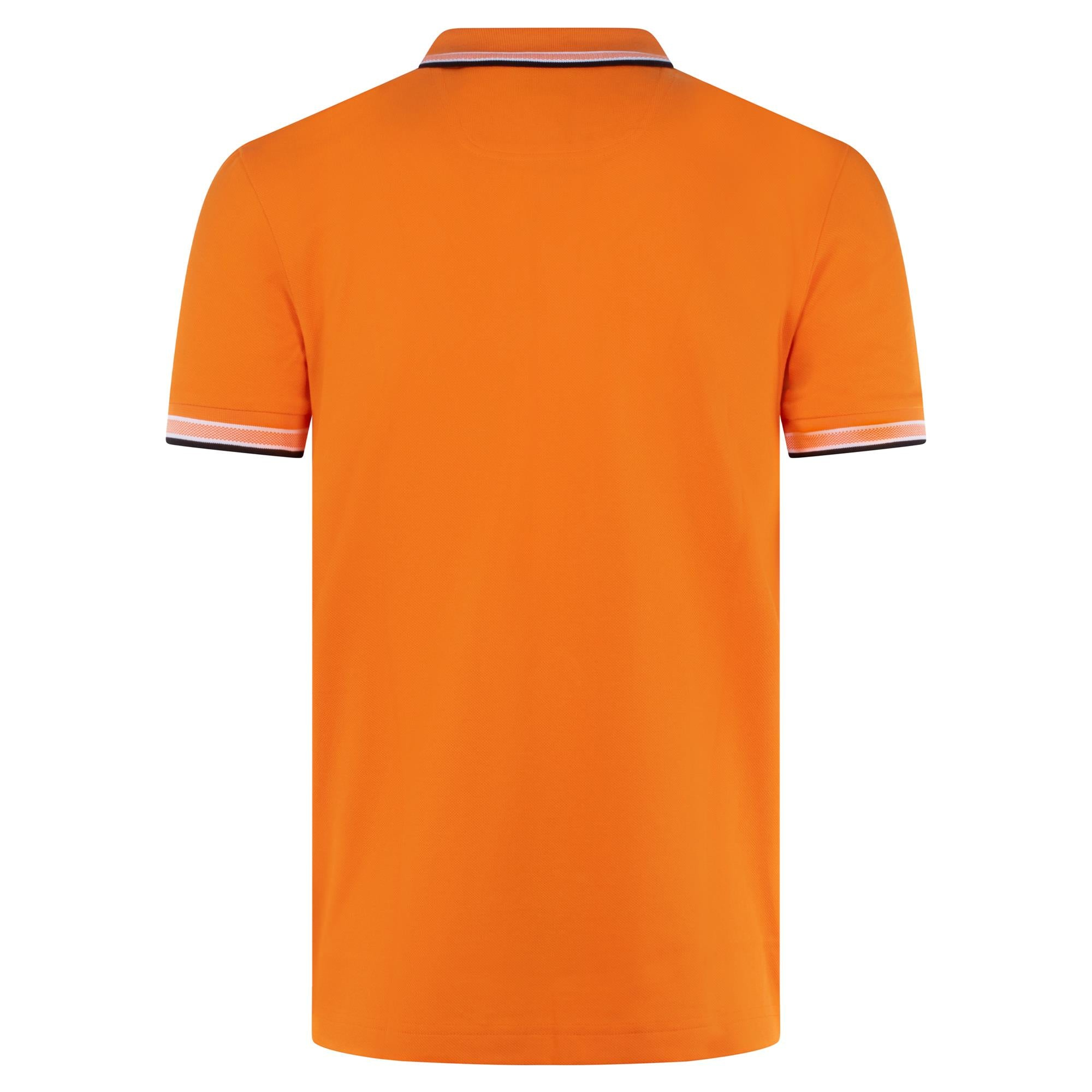 BOSS  BOSS Erkek Kısa Kol  Polo Yaka Yaka Ve Kol Uçları Renkli Şerit Kapama Turuncu Polo Yaka T-Shirt 50469055-822