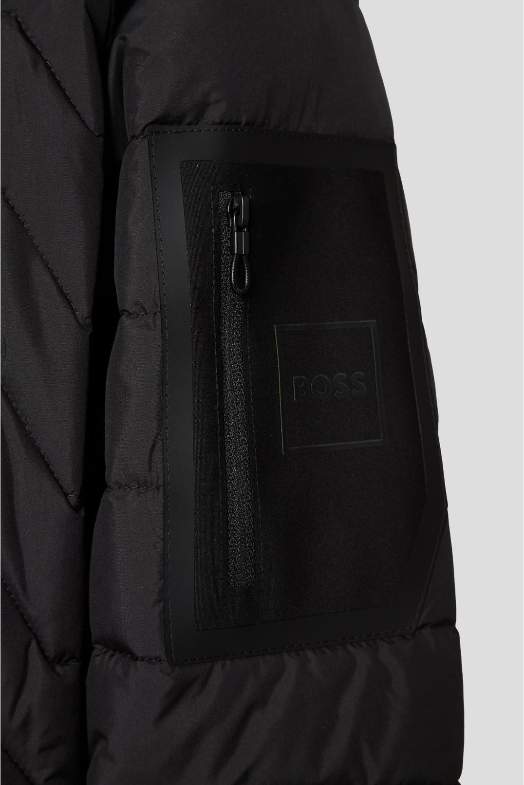 BOSS BOSS Erkek Kol Cebi Logo Detaylı Polo Yaka Siyah Ceket 50542781-001