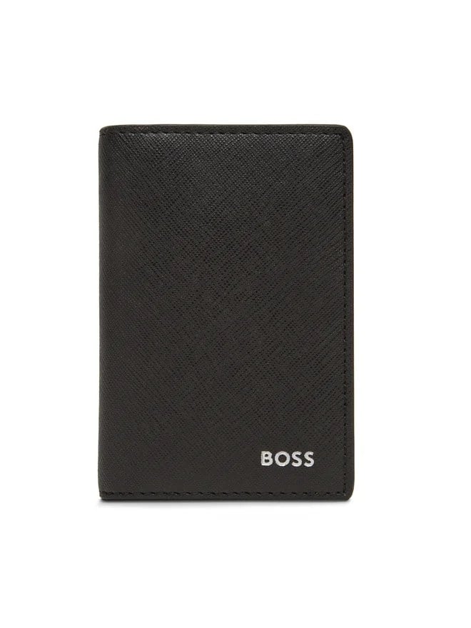 BOSS  BOSS Erkek Logo Detaylı Hakiki Deri Siyah Kartlık 50548808-001