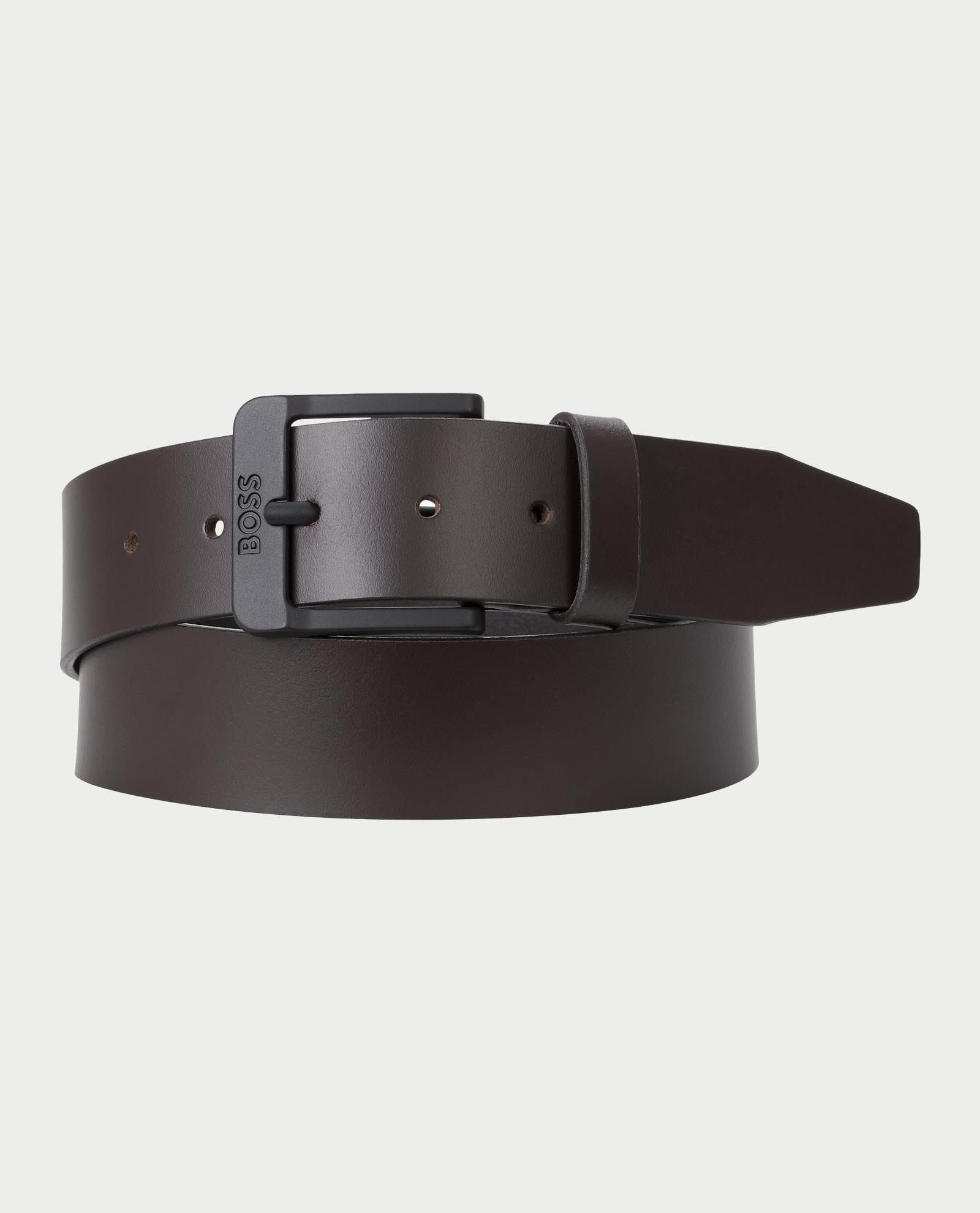 BOSS  BOSS Erkek Logo İşlemeli Metal Tokalı %100 Deri Kahverengi Kemer 50522574-202