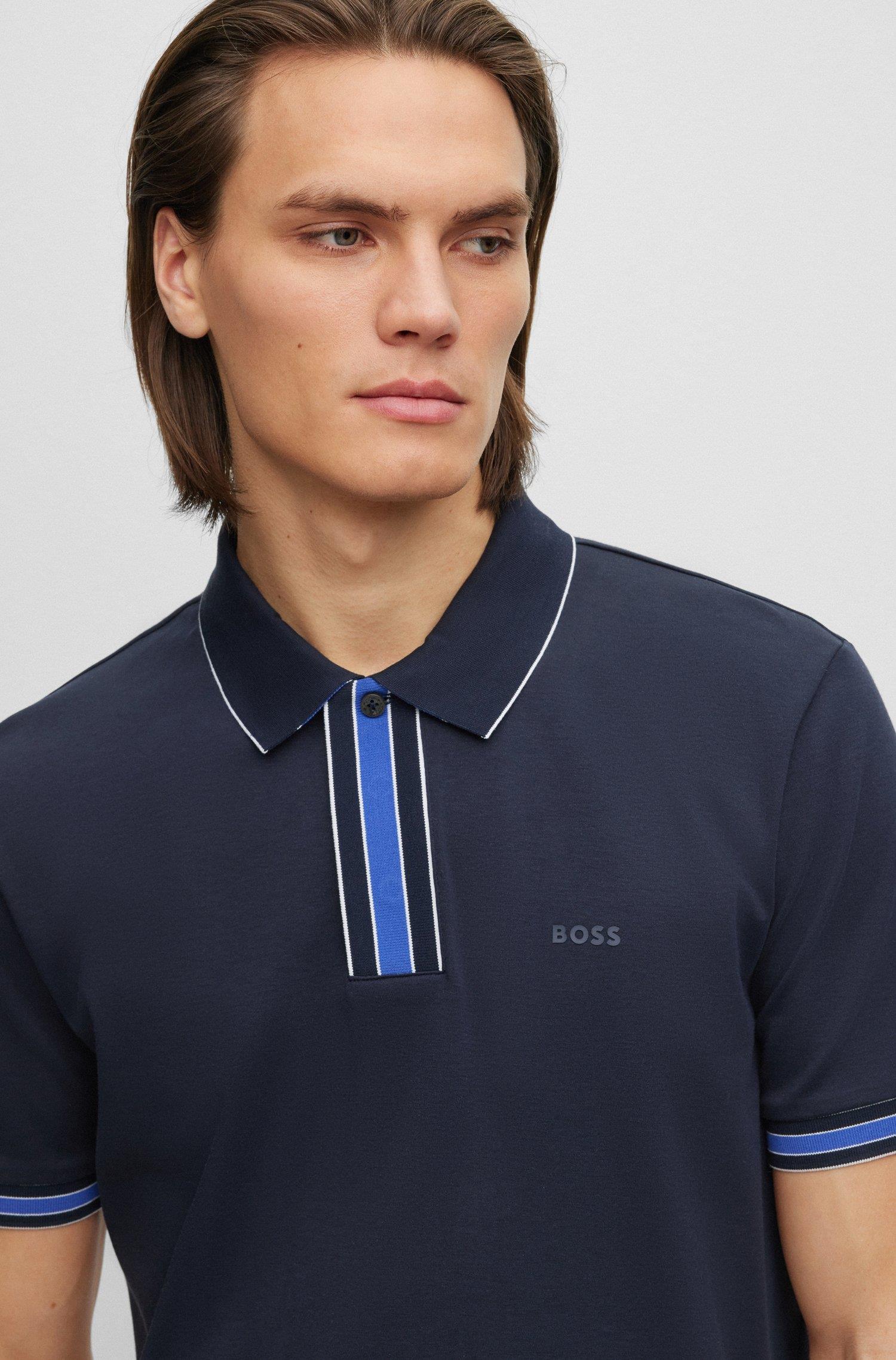 BOSS BOSS Erkek Logolu Basic Regular Fit Kısa Kollu Lacivert Polo Yaka T-Shirt 50486186-404