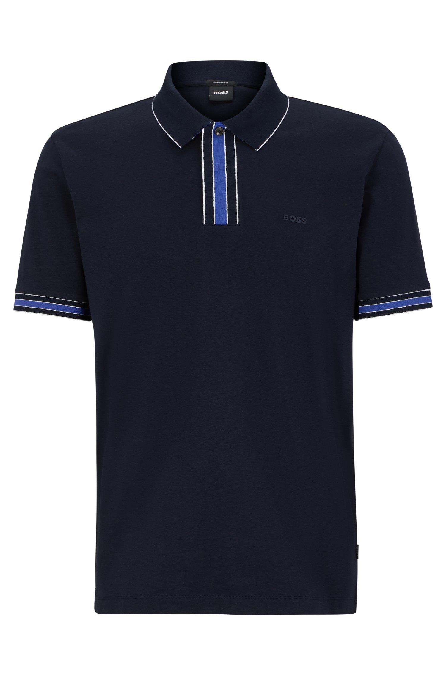 BOSS BOSS Erkek Logolu Basic Regular Fit Kısa Kollu Lacivert Polo Yaka T-Shirt 50486186-404