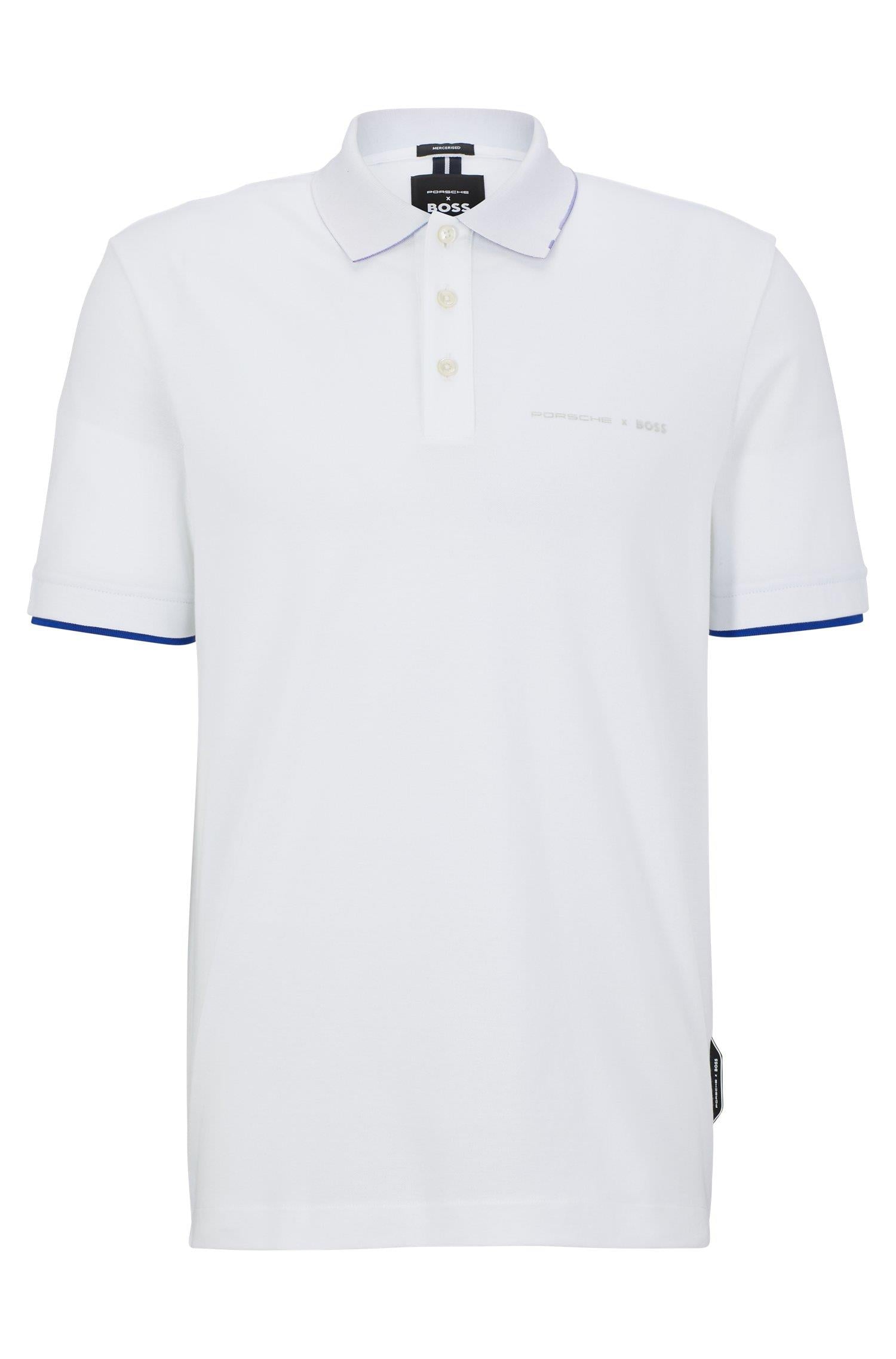 BOSS BOSS Erkek Logolu Basic Regular Fit Kısa Kollu Beyaz Polo Yaka T-Shirt 50486178-100