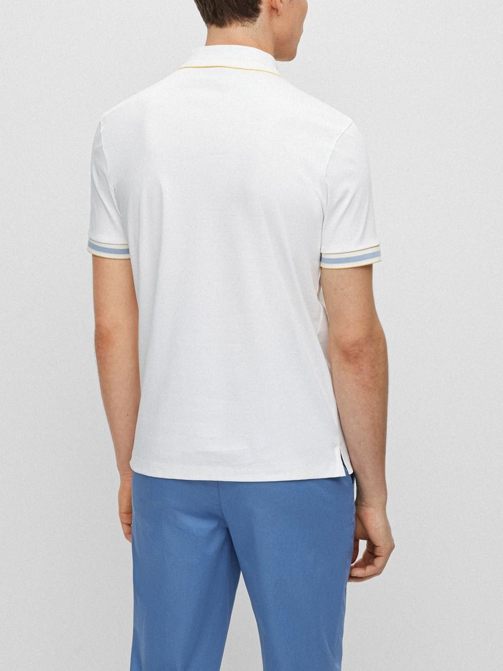 BOSS  BOSS Erkek Logolu Basic Regular Fit Kısa Kollu Beyaz Polo Yaka T-Shirt 50486186-100