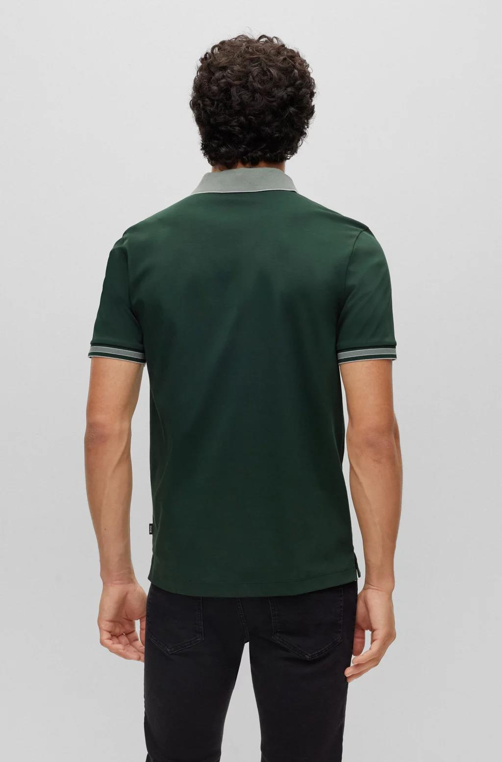 BOSS BOSS Erkek Logolu Basic Regular Fit Kısa Kollu Yeşil Polo Yaka T-Shirt 50486186-350