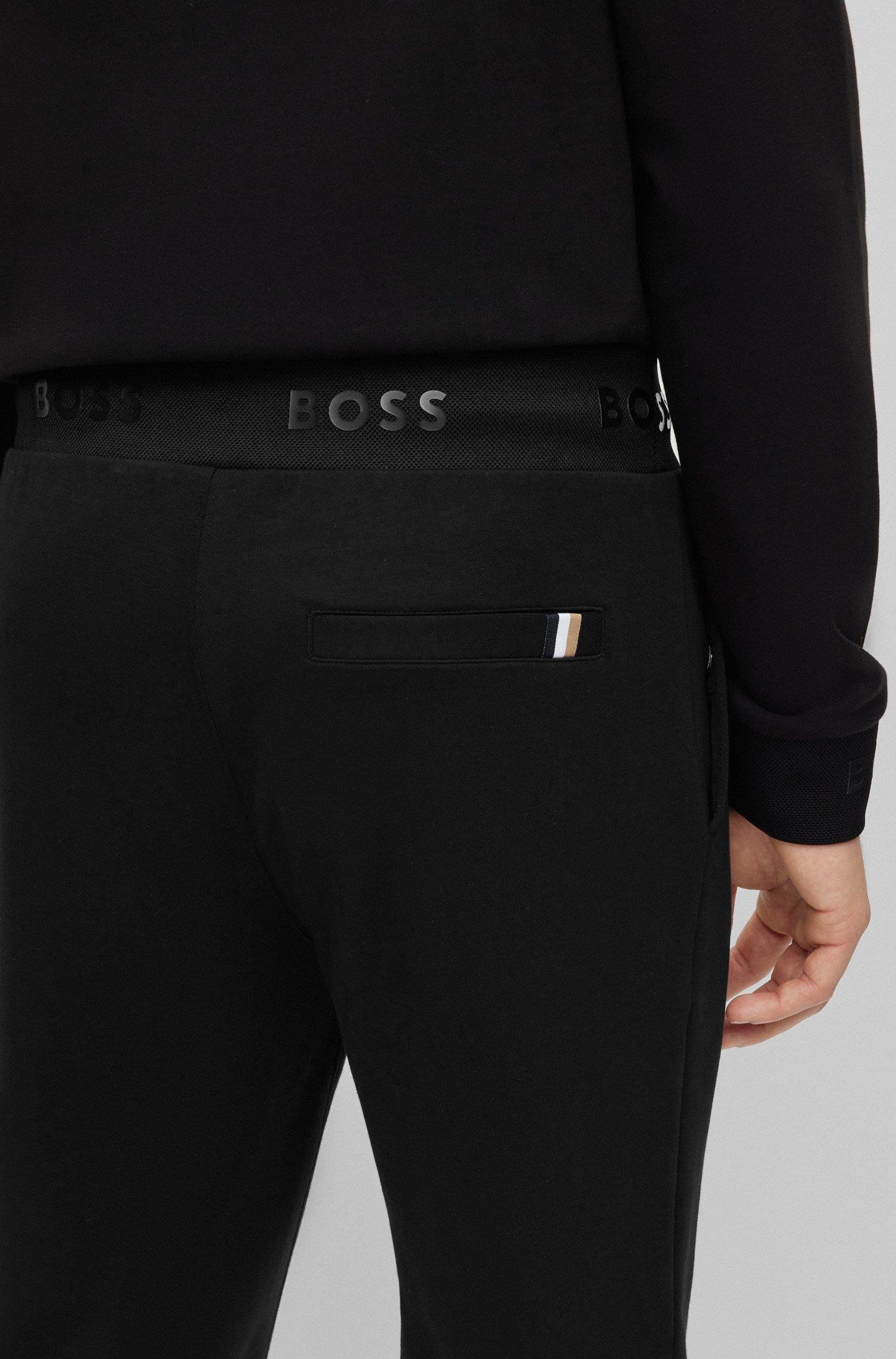 BOSS BOSS Erkek Logolu Basic Regular Fit Kısa Kollu Siyah Eşofman Altı 50481251-001