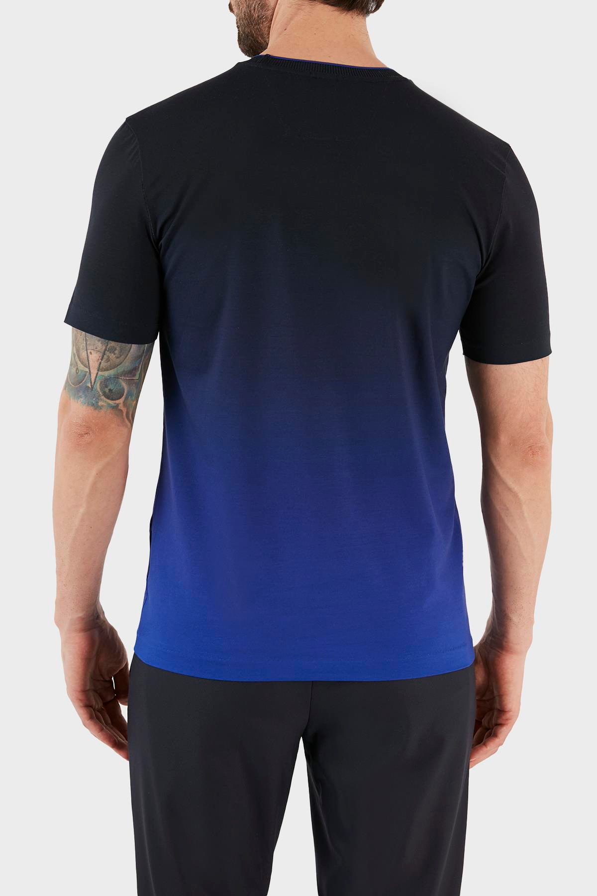 BOSS BOSS Erkek Logolu Basic Regular Fit Kısa Kollu Mavi T-Shirt 50486234-433
