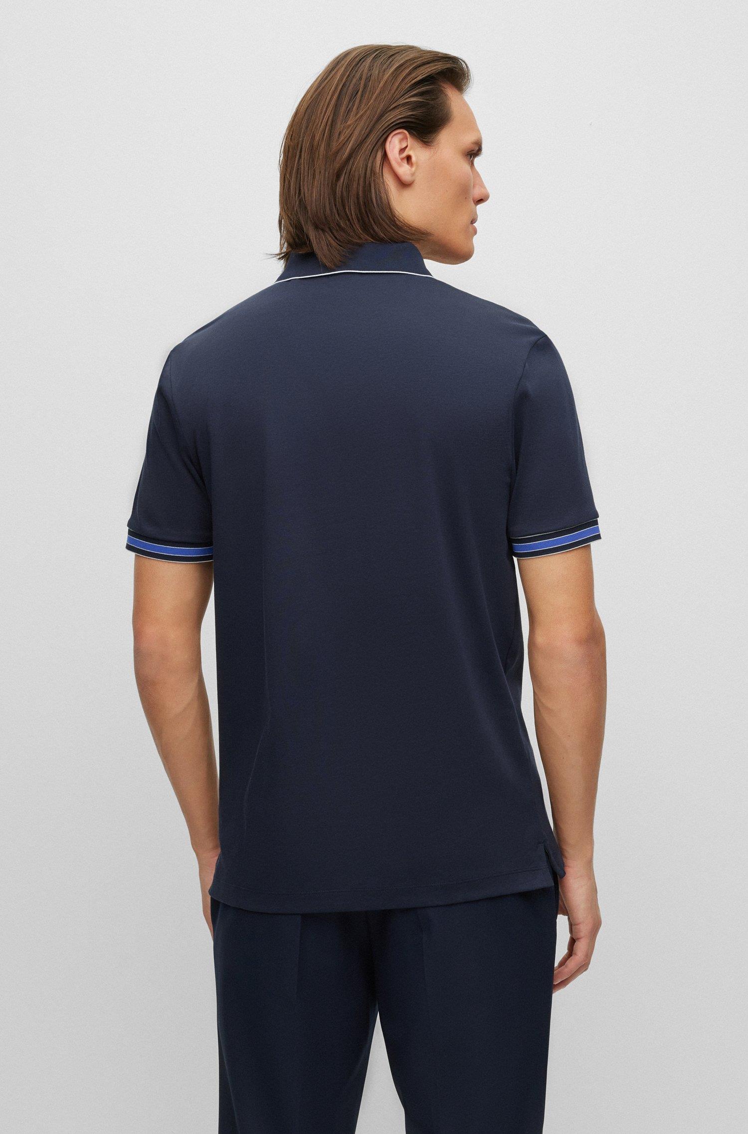 BOSS BOSS Erkek Logolu Basic Regular Fit Kısa Kollu Lacivert Polo Yaka T-Shirt 50486186-404