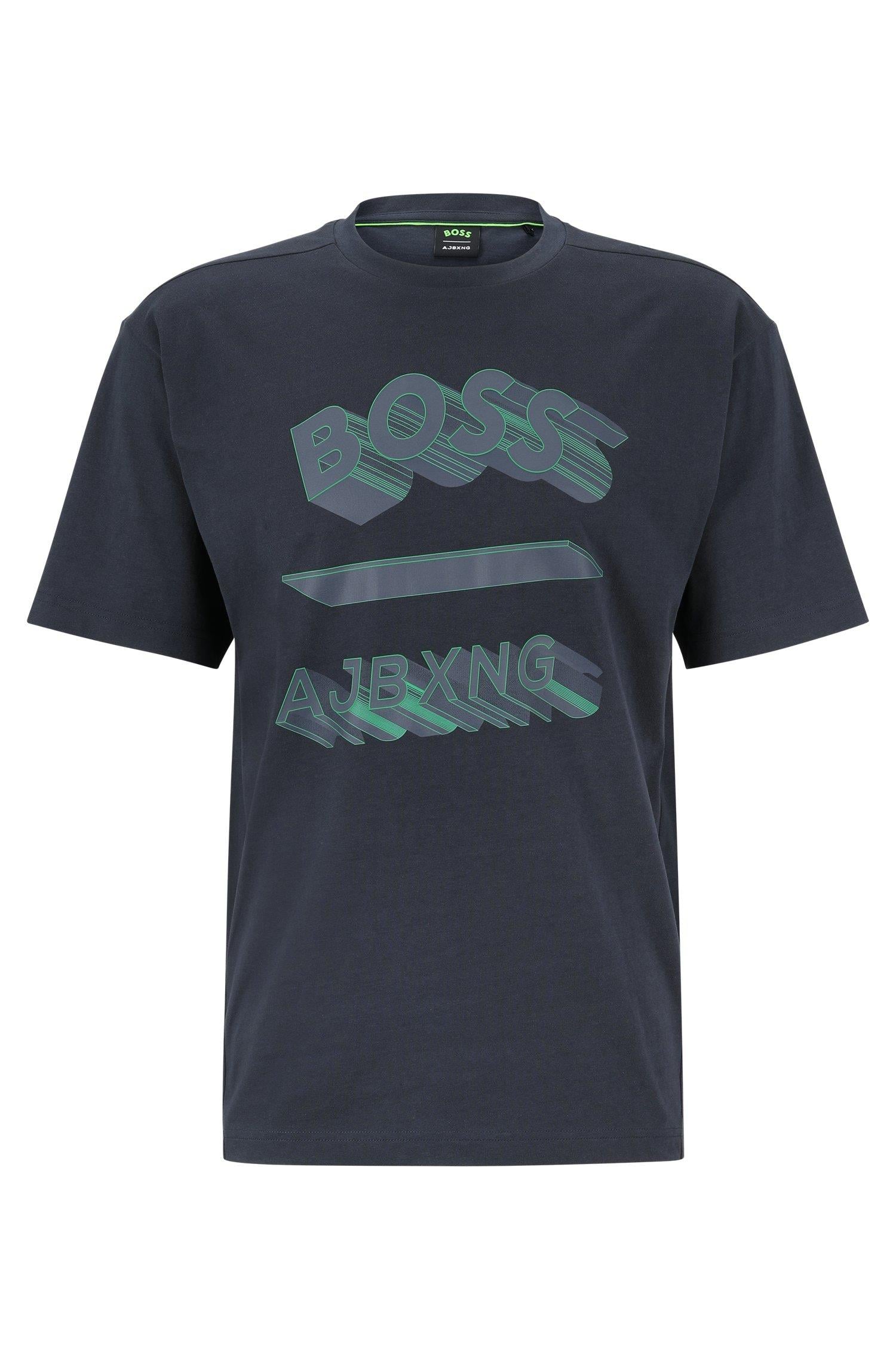 BOSS BOSS Erkek Logolu Basic Regular Fit Kısa Kollu Lacivert T-Shirt 50488834-402