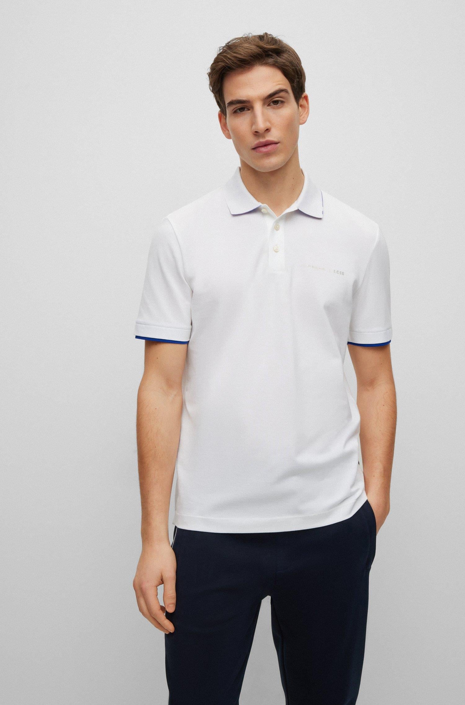 BOSS BOSS Erkek Logolu Basic Regular Fit Kısa Kollu Beyaz Polo Yaka T-Shirt 50486178-100