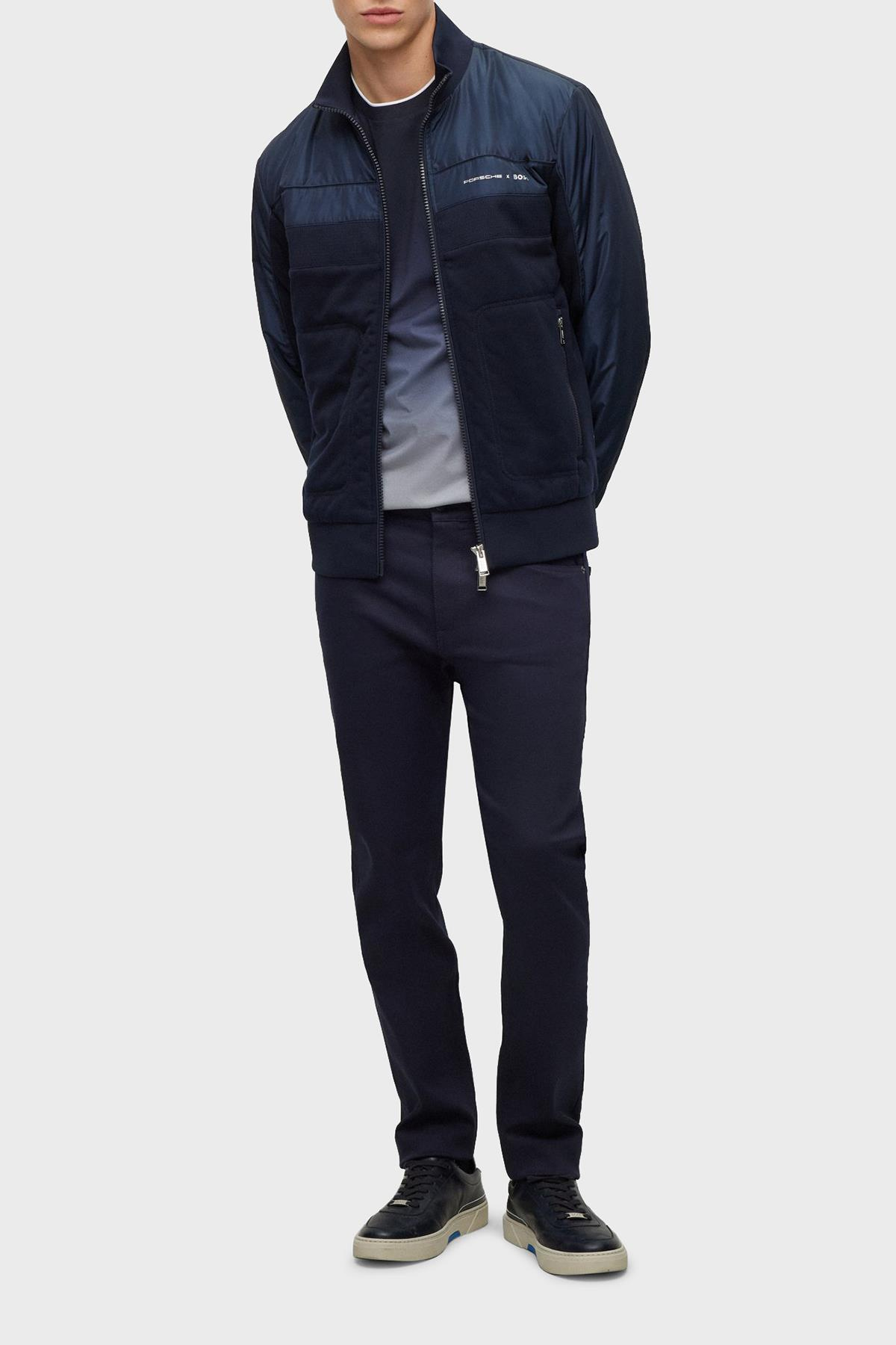 BOSS BOSS Erkek Logolu Basic Regular Fit Kısa Kollu Lacivert T-Shirt 50486234-404