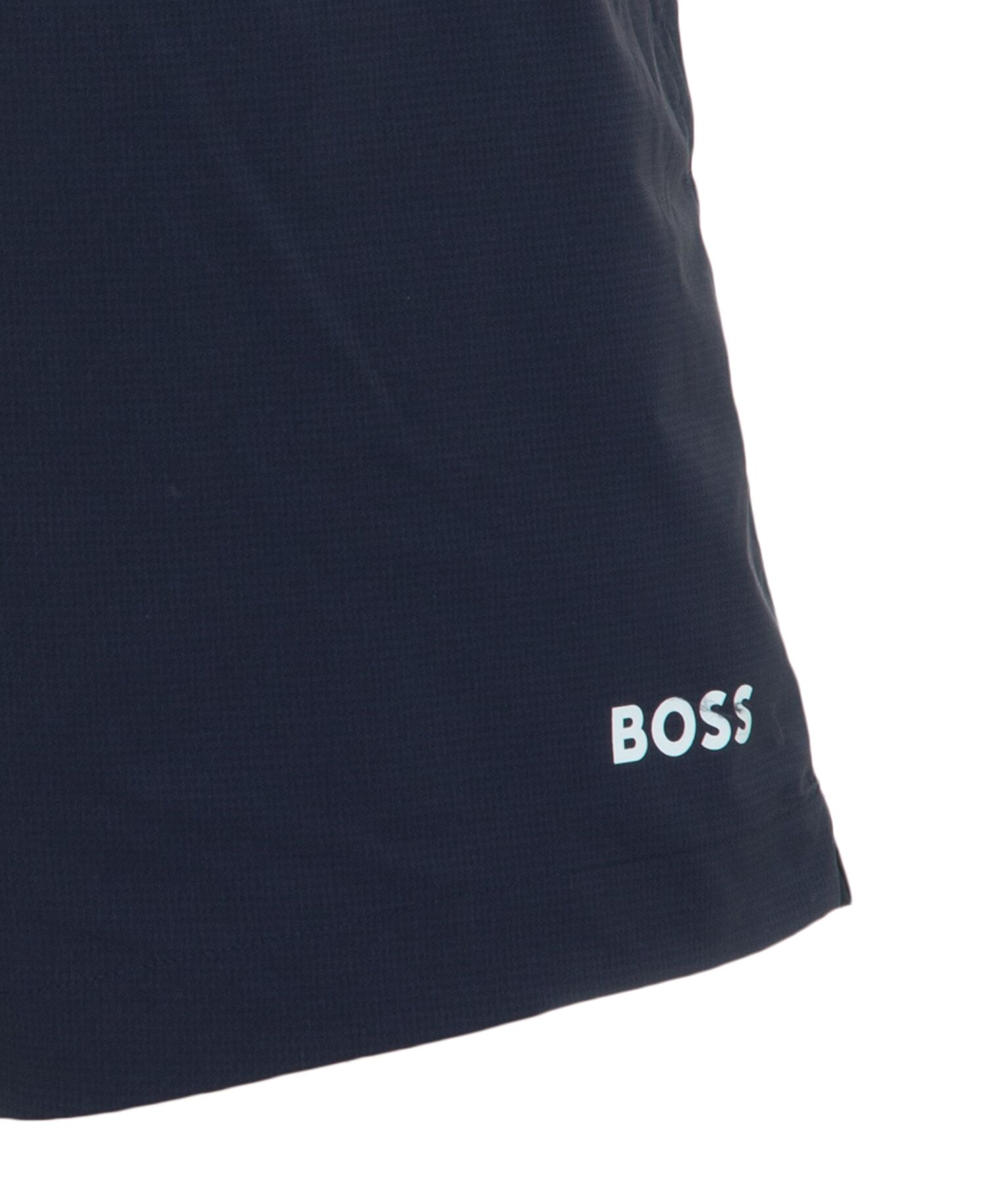 BOSS  BOSS Erkek Logolu Beli Lastikli Yüksek Bel Slim Fit Lacivert Deniz Şortu 50469324-413