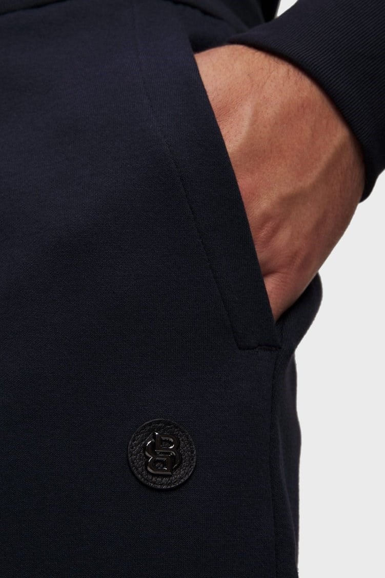BOSS  BOSS Erkek Logolu Beli Paçası Lastikli Rahat İp Bağlamalı Lacivert Pantolon 50520322-404